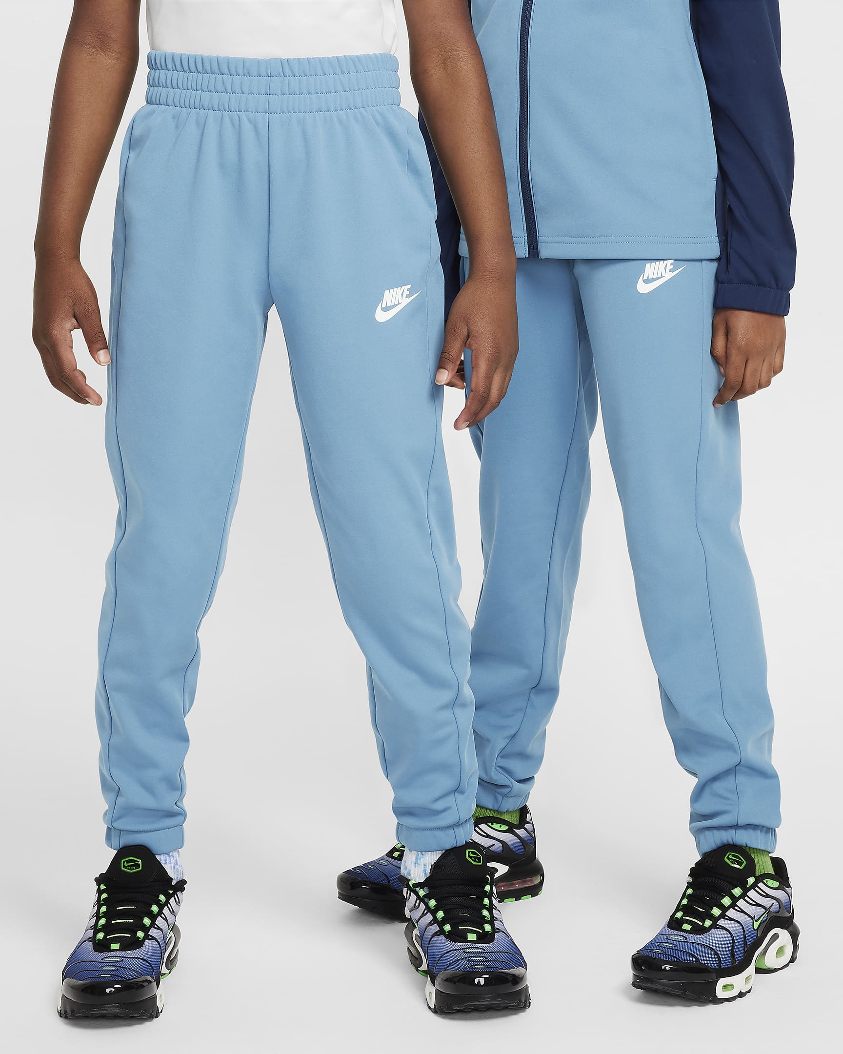 Nike Sportswear-tracksuit til større børn - Aegean Storm/Midnight Navy/hvid