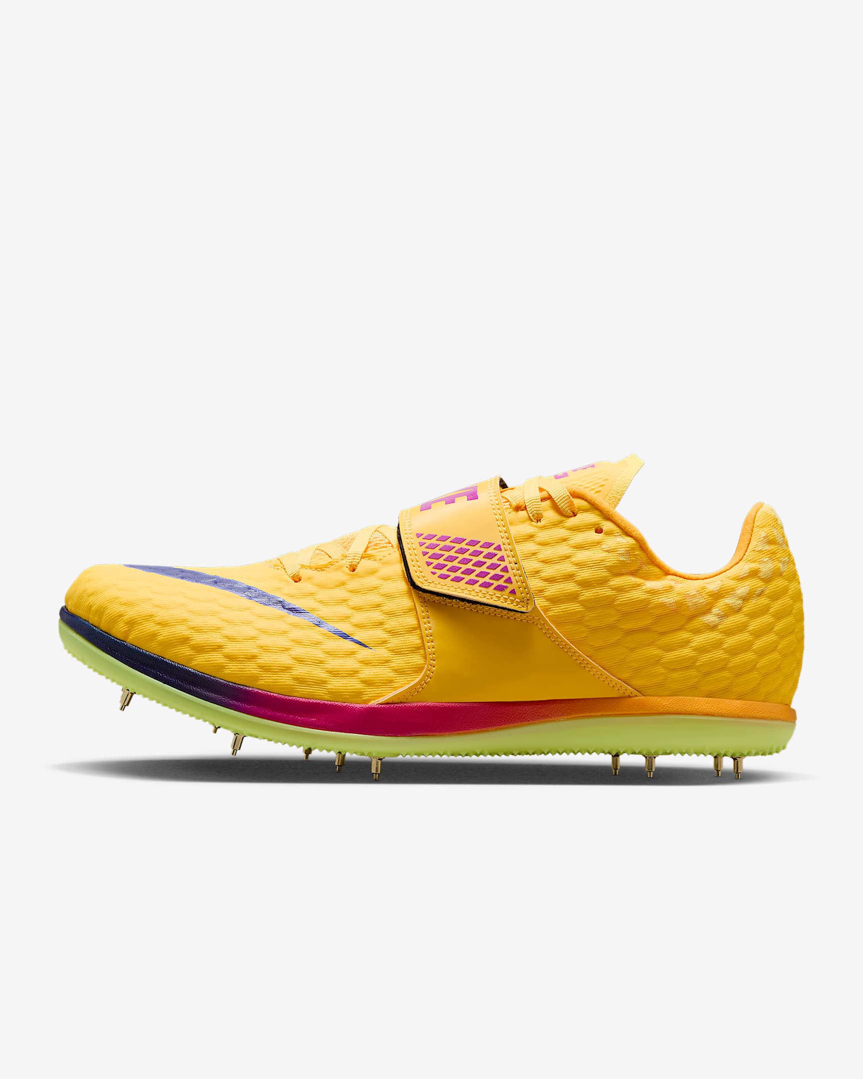 Nike High Jump Elite Track & Field Jumping Spikes - Citron Pulse/Mega Blue/Vivid Purple/Indigo Burst