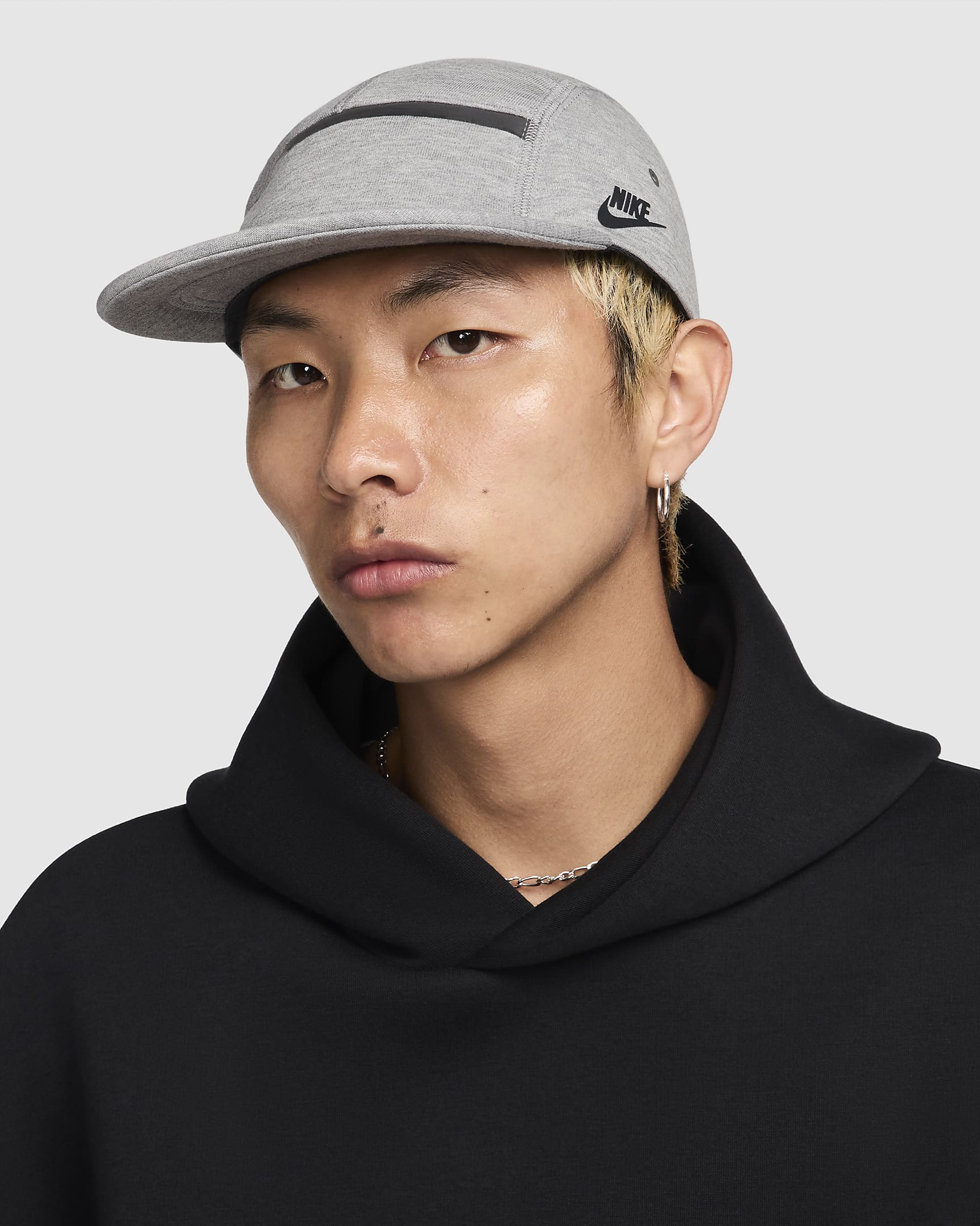 Nike Fly Cap Unstructured Flat Bill Tech Fleece Cap - Dark Grey Heather/Black