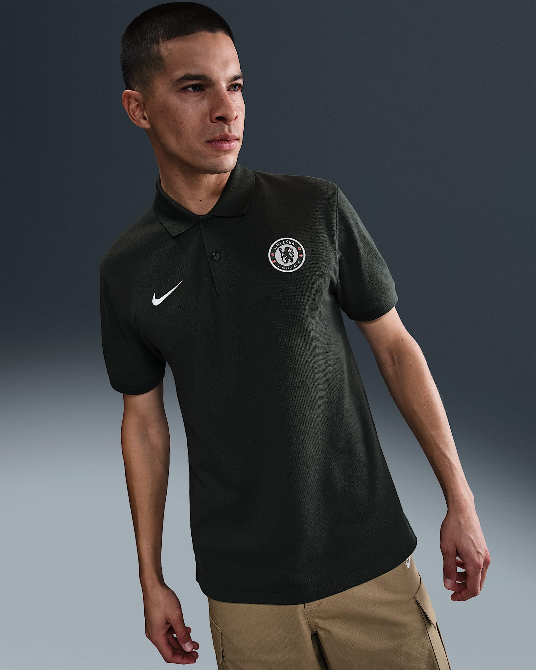 Chelsea F.C. The Nike Polo Men's Nike Dri-FIT Football Polo - Outdoor Green/Phantom