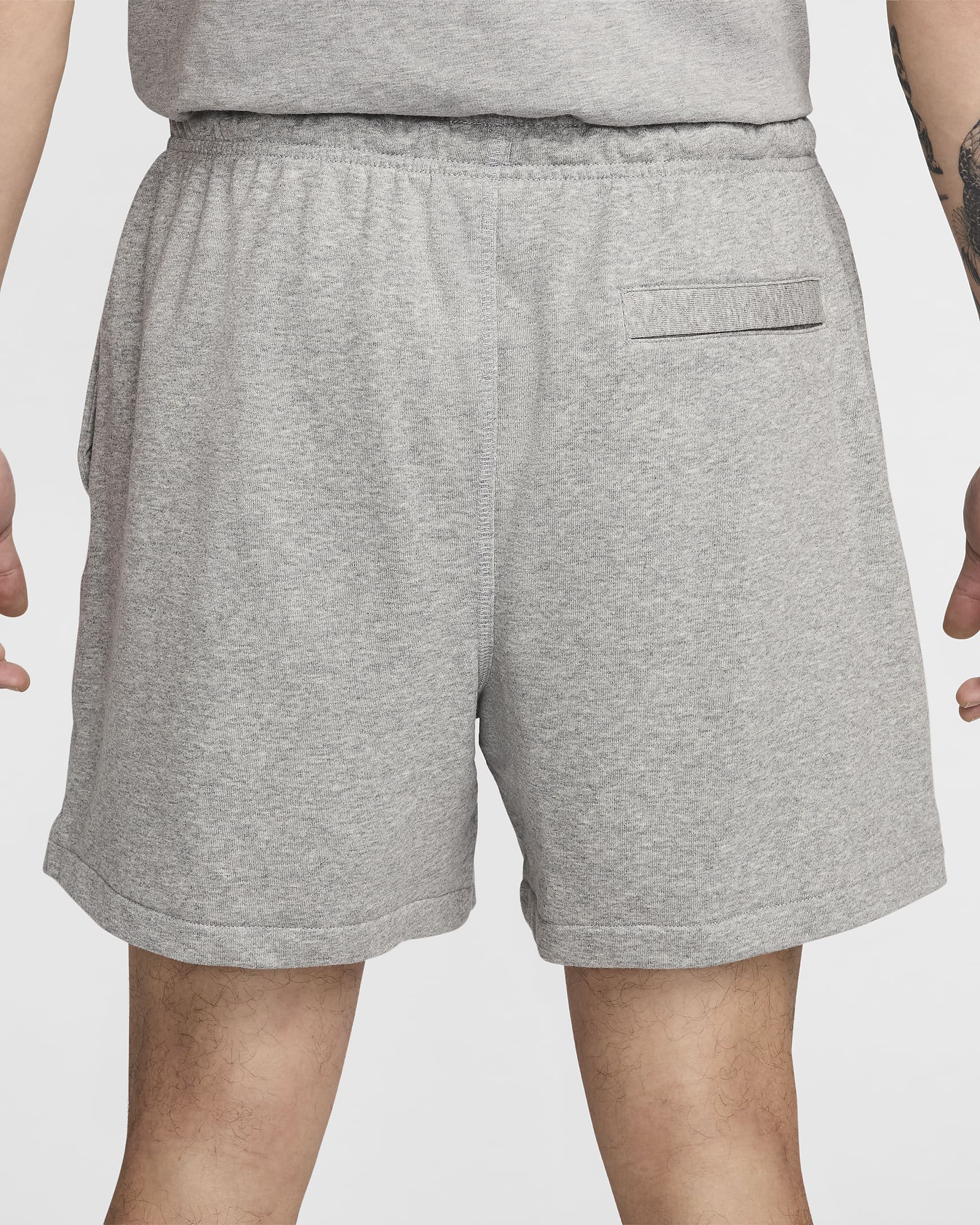 Nike Club Men's French Terry Flow Shorts - Dark Grey Heather/Light Smoke Grey/White