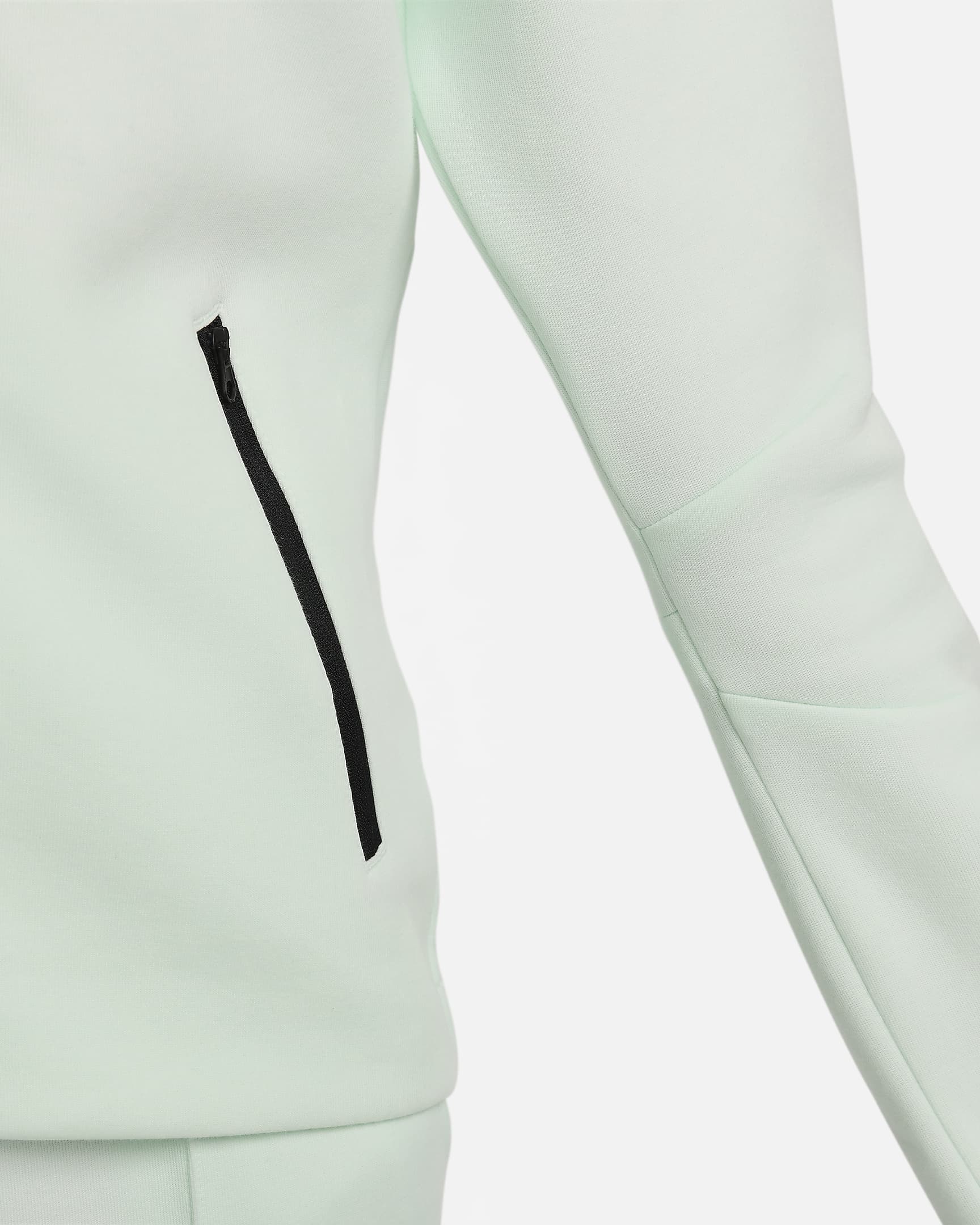 Nike Sportswear Tech Fleece Windrunner–hættetrøje med lynlås til kvinder - Barely Green/sort