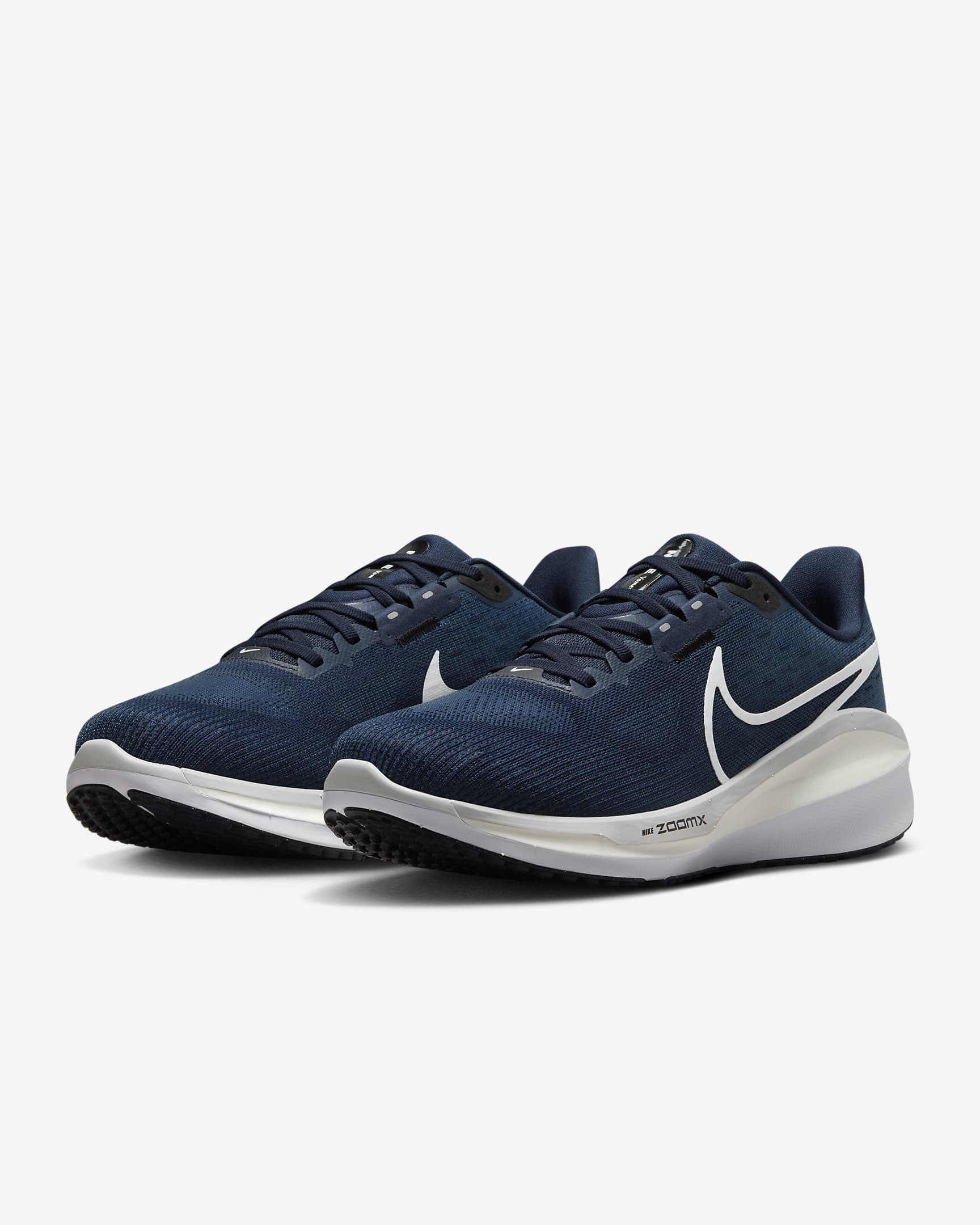 Tenis de correr en pavimento para hombre Nike Vomero 17 - Azul marino medianoche/Negro/Azul carrera/Platino puro