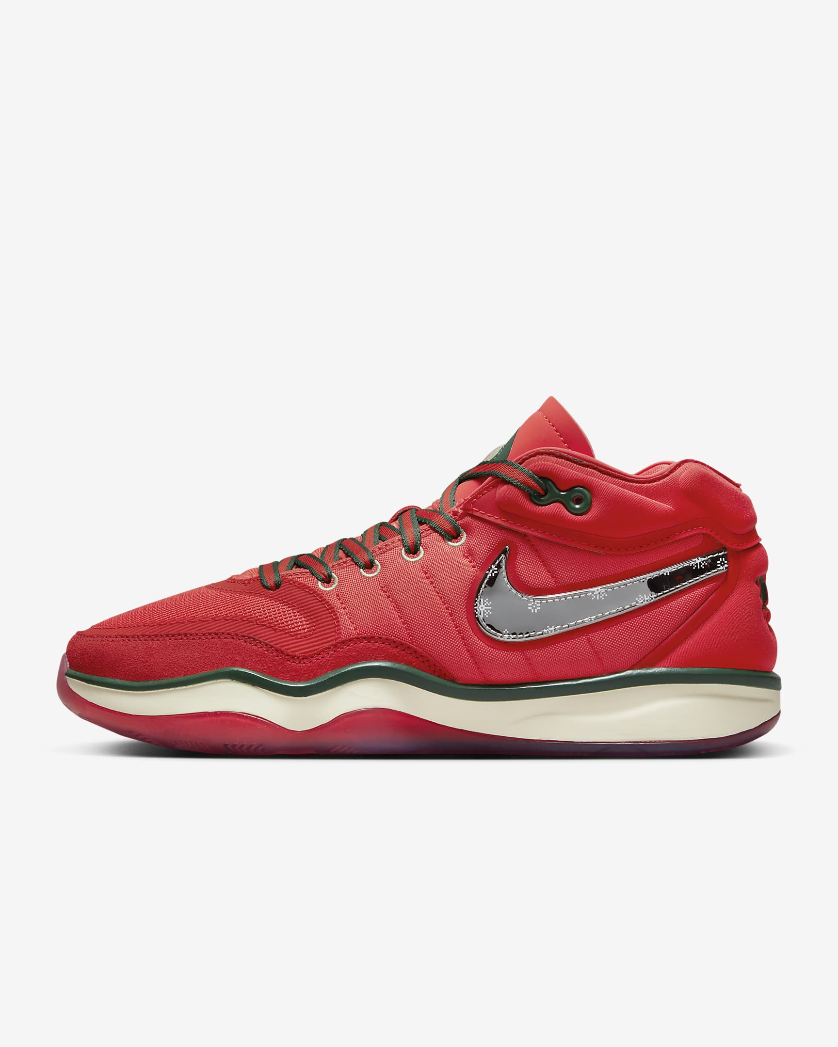 Nike G.T. Hustle 2 Basketball Shoes - Track Red/Mystic Red/Fir/Metallic Silver