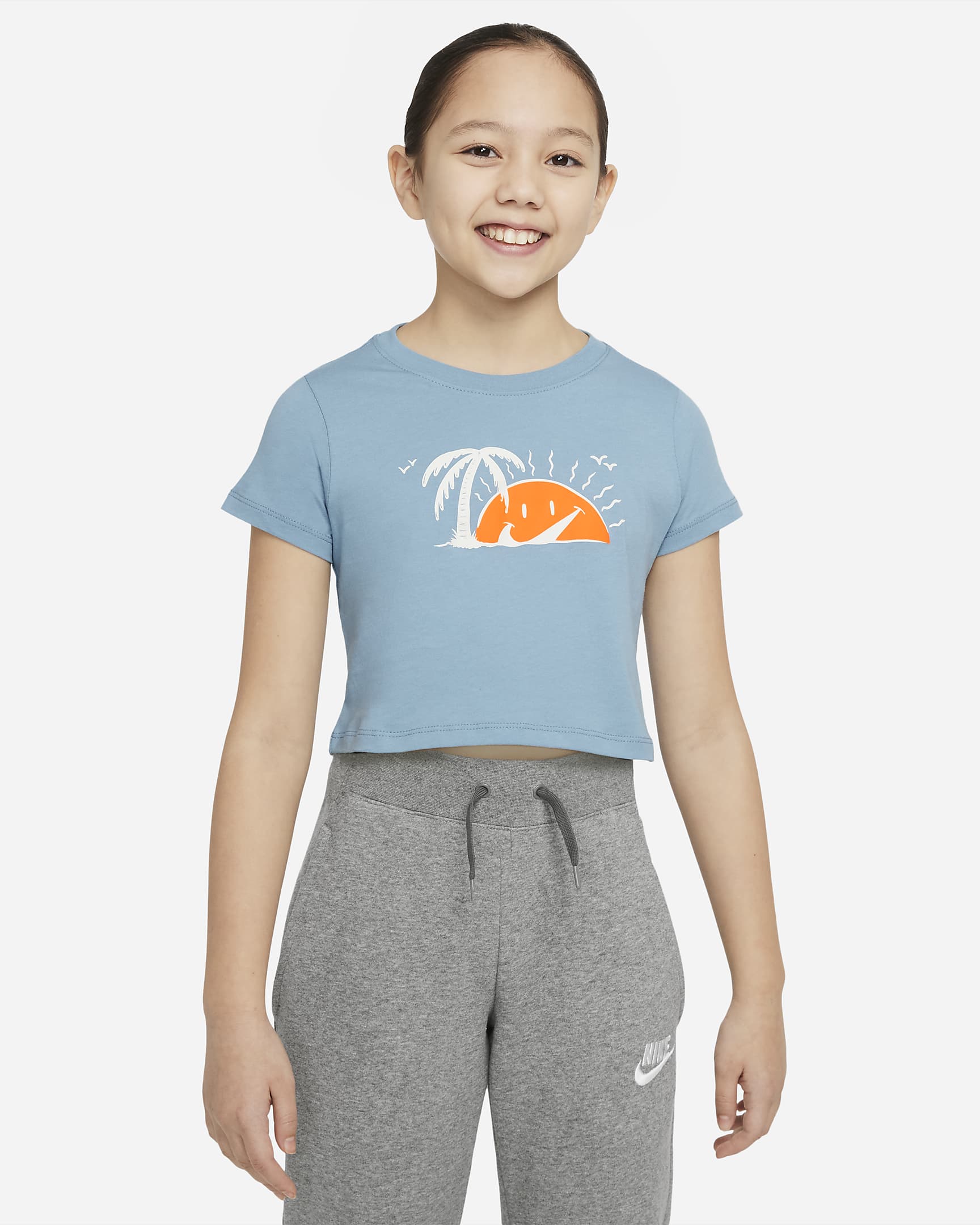Nike Sportswear Older Kids' (Girls') T-Shirt - Worn Blue