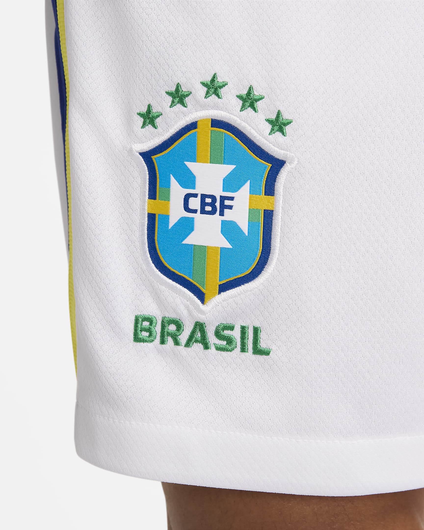 กางเกงฟุตบอลขาสั้น Replica ผู้ชาย Nike Dri-FIT Brazil 2024 Stadium Away - ขาว/Light Retro