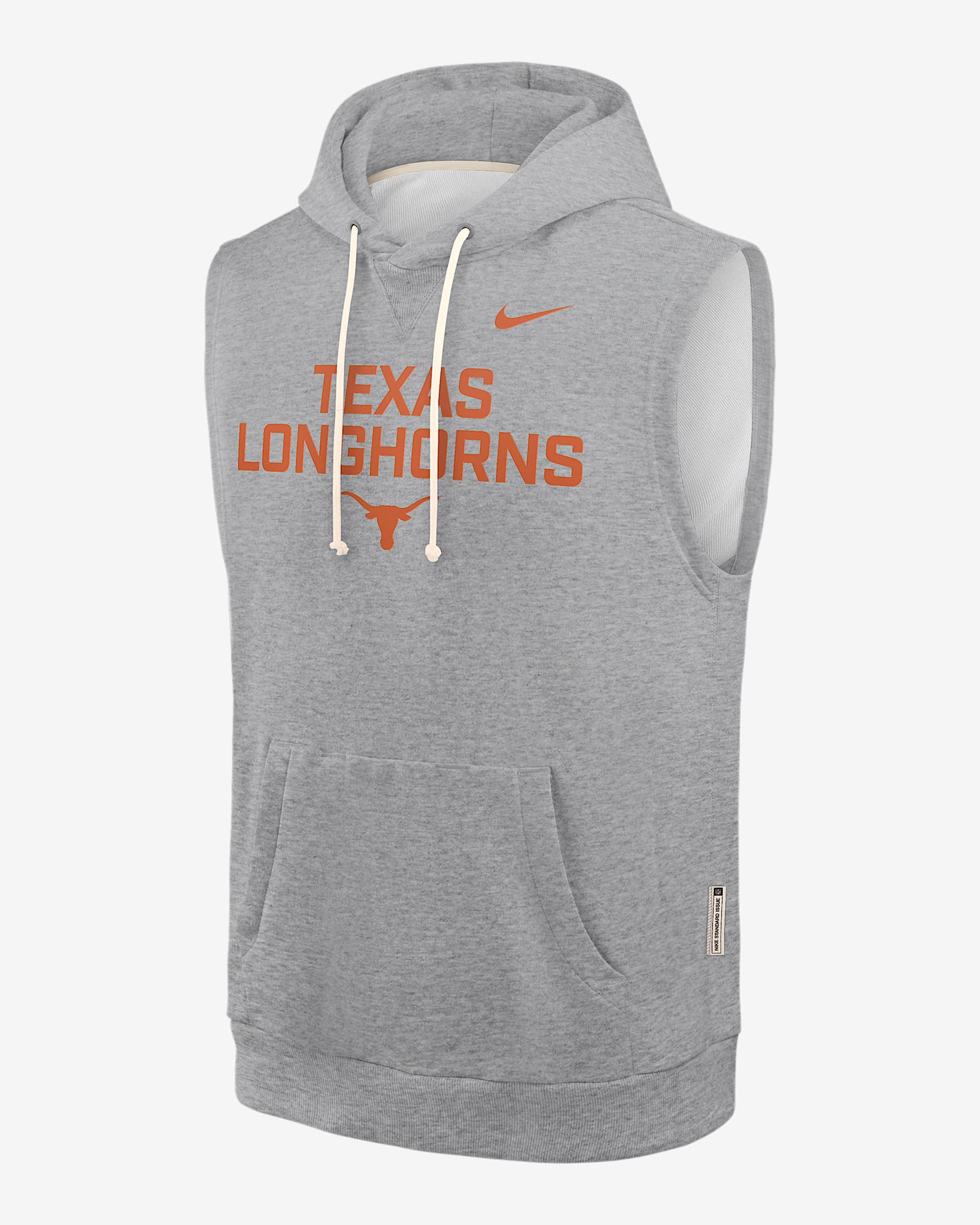 Texas Sideline Men's Nike Dri-FIT College Sleeveless Pullover Hoodie - Dark Grey Heather