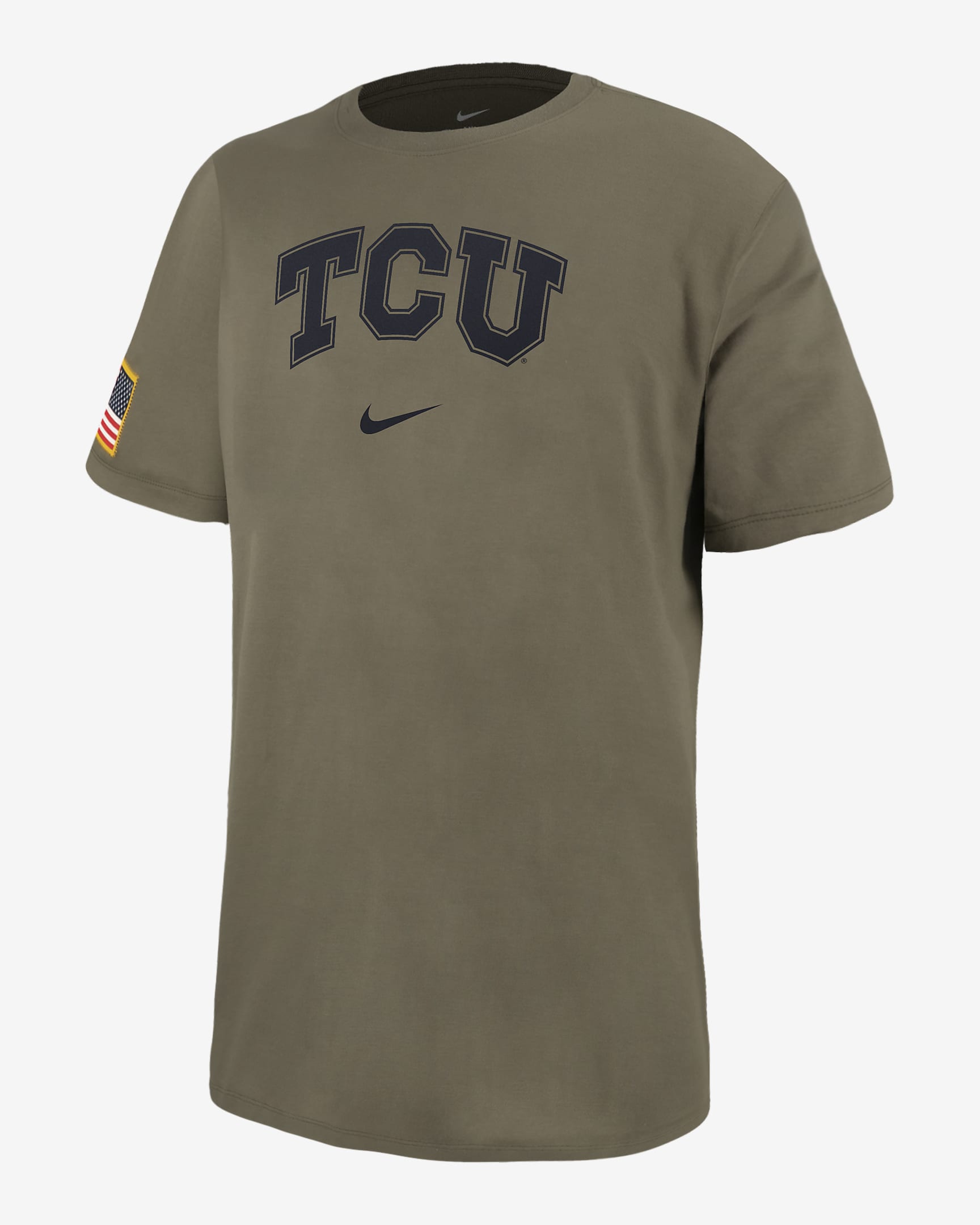 TCU Men's Nike College T-Shirt - Medium Olive