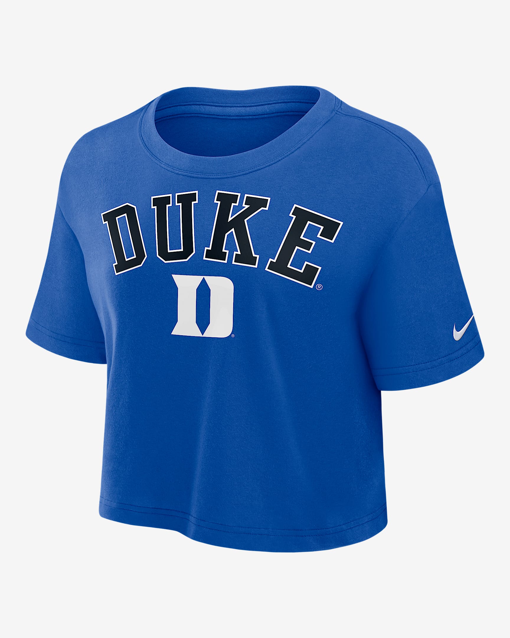 Duke Athletic Prep Arch Women's Nike Dri-FIT College Cropped T-Shirt - Royal