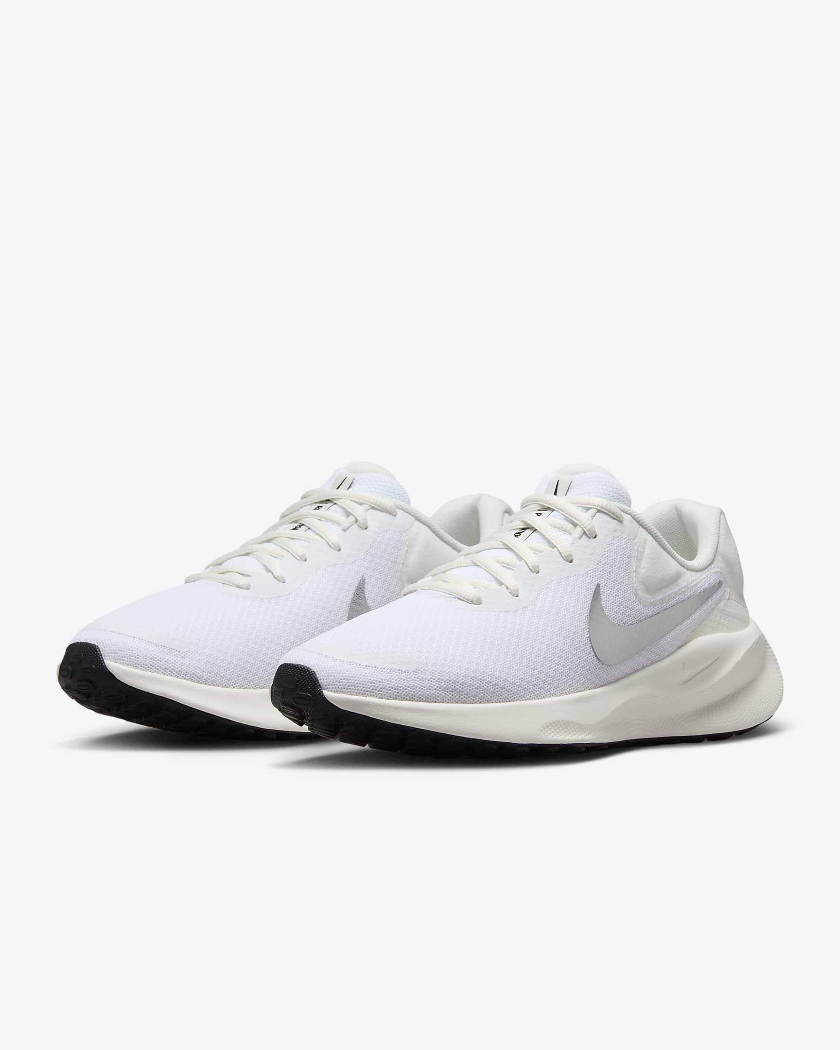 Nike Revolution 7 Women's Road Running Shoes - White/Sail/Black/Metallic Silver