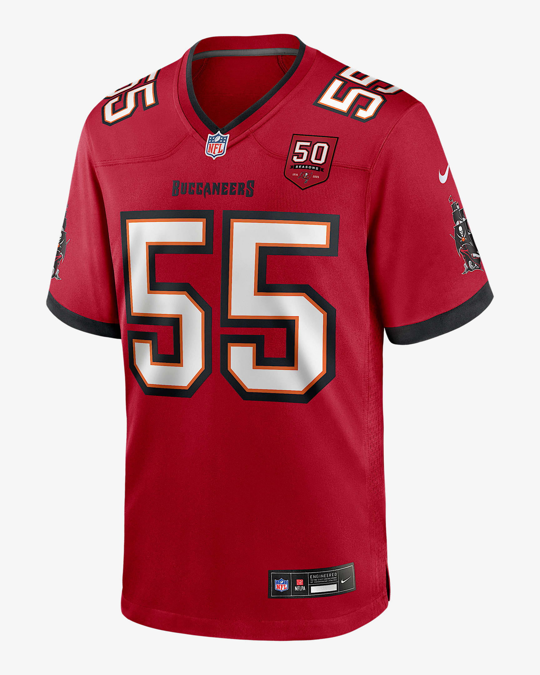 Derrick Brooks Tampa Bay Buccaneers 50th Anniversary Men's Nike NFL Game Jersey - Red