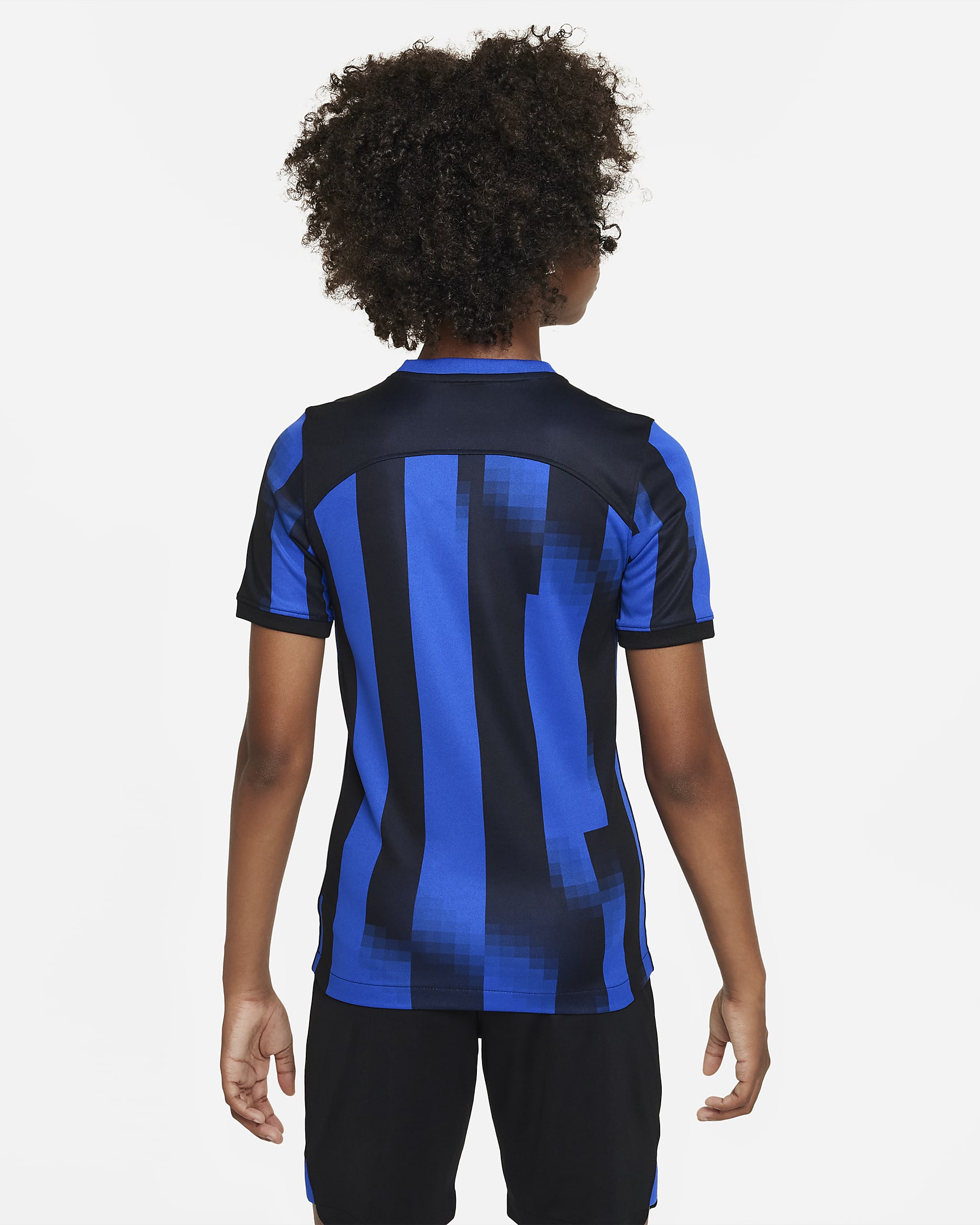 Inter Milan 2023/24 Stadium Home Older Kids' Nike Dri-FIT Football Shirt - Lyon Blue/Black/Vibrant Yellow