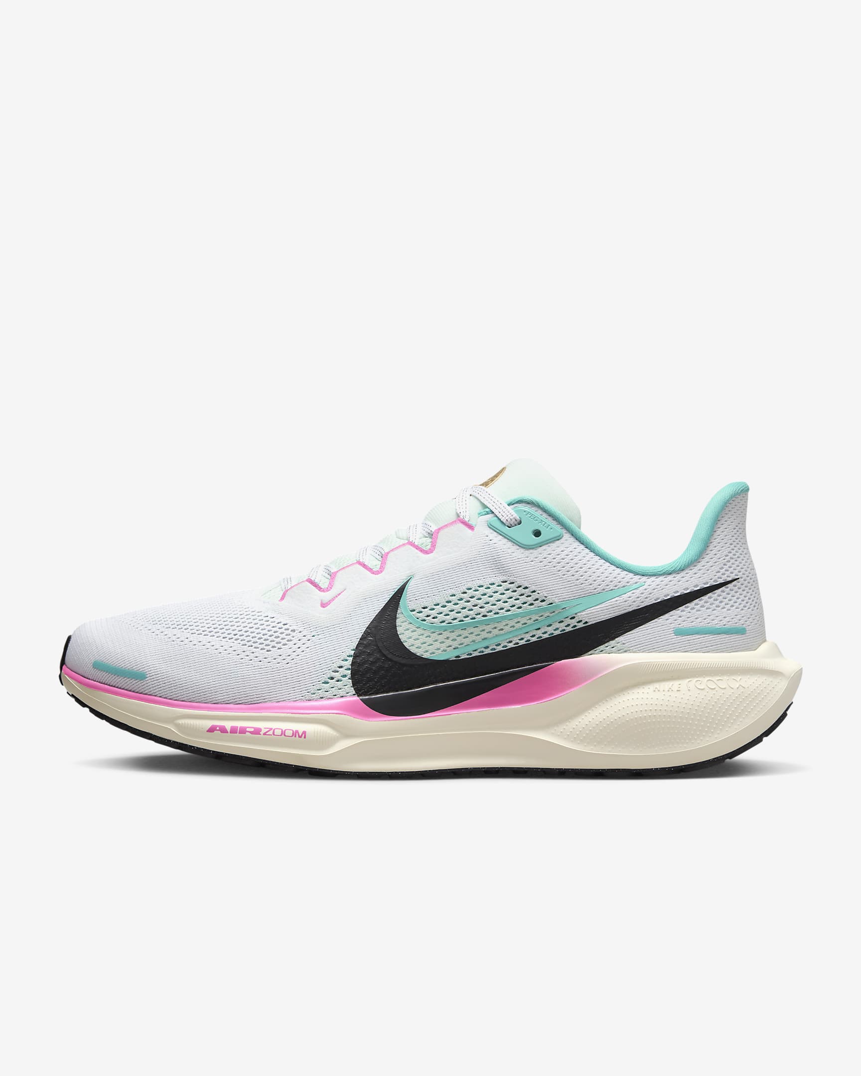 Nike Pegasus 41 Men's Road Running Shoes - White/Coconut Milk/Team Gold/Playful Pink