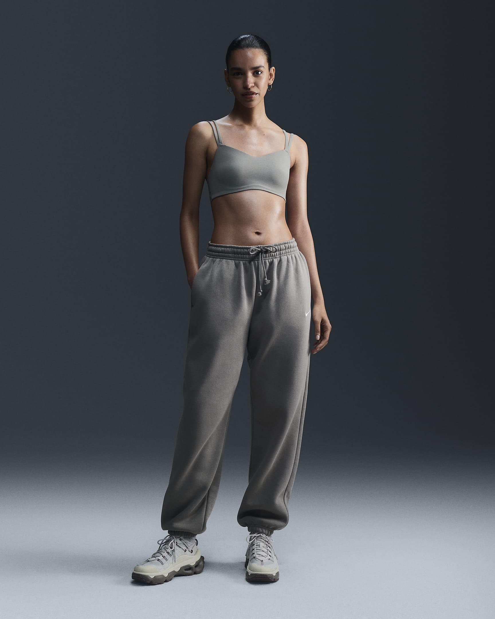 Nike Sportswear Phoenix Fleece Women's High-Waisted Oversized Tracksuit Bottoms - Light Army/Sail