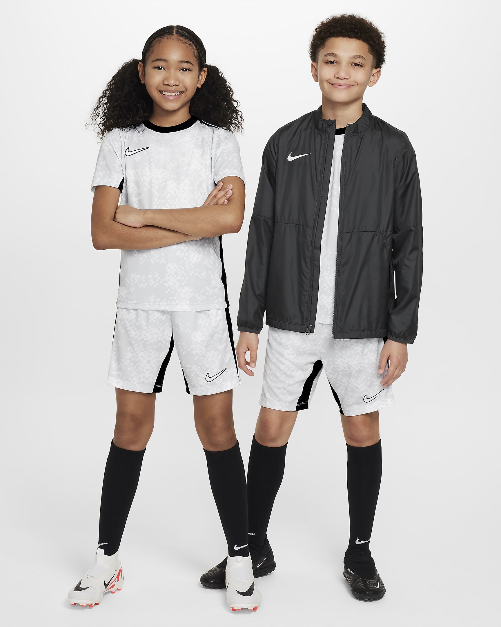 Nike Academy Pro Big Kids' Dri-FIT Soccer Shorts - Pure Platinum/Black/Pure Platinum/White