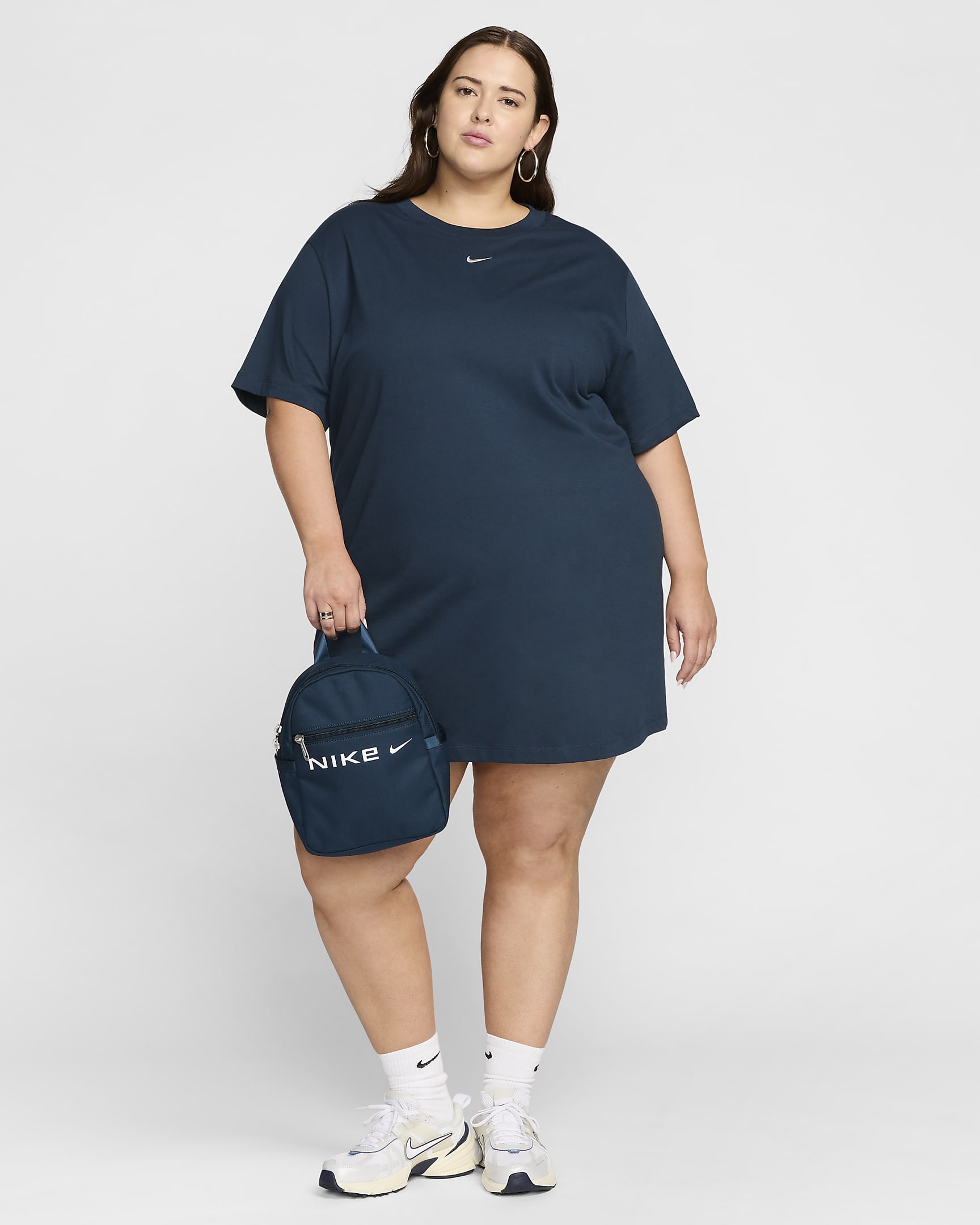 Nike Sportswear Essential Women's Short-Sleeve T-Shirt Dress (Plus Size) - Armory Navy/Sail