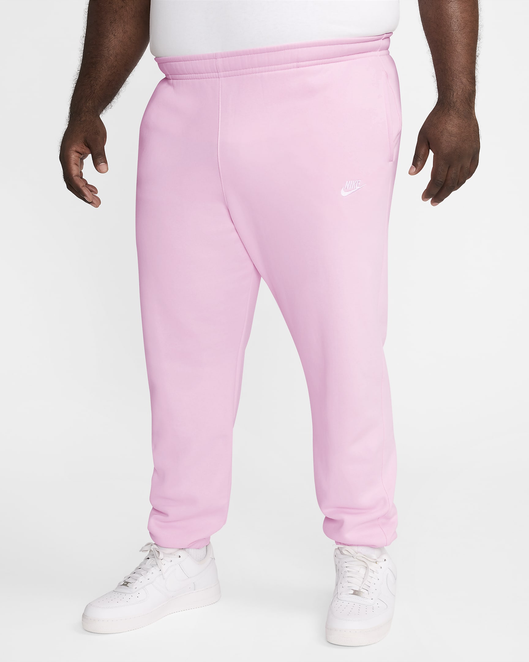 Pantalon Nike Sportswear Club Fleece pour Homme - Pink Foam/Pink Foam/Blanc