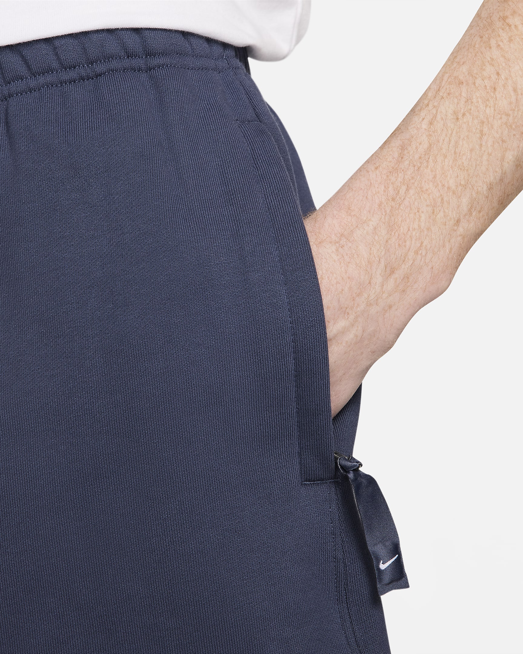 Shorts in fleece Nike Solo Swoosh – Uomo - Thunder Blue/Bianco