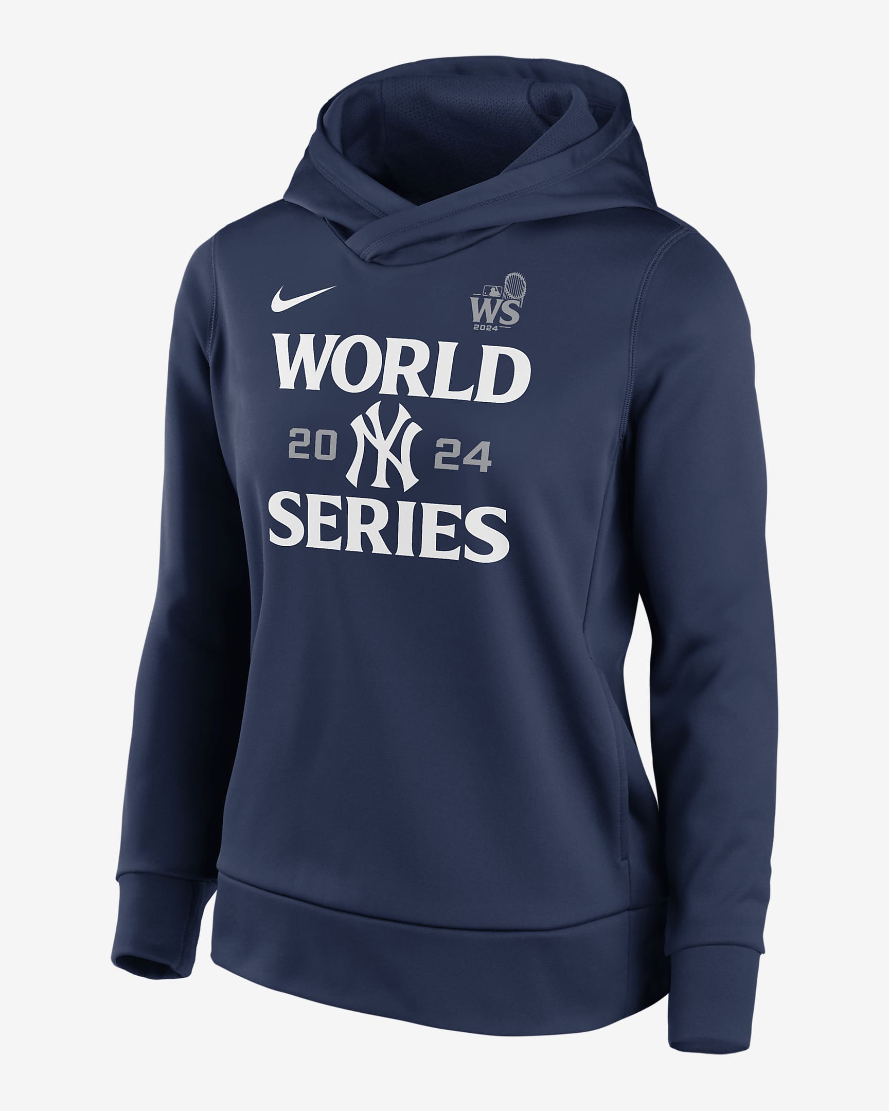 New York Yankees 2024 World Series Authentic Collection Women’s Nike Therma MLB Pullover Hoodie - Navy