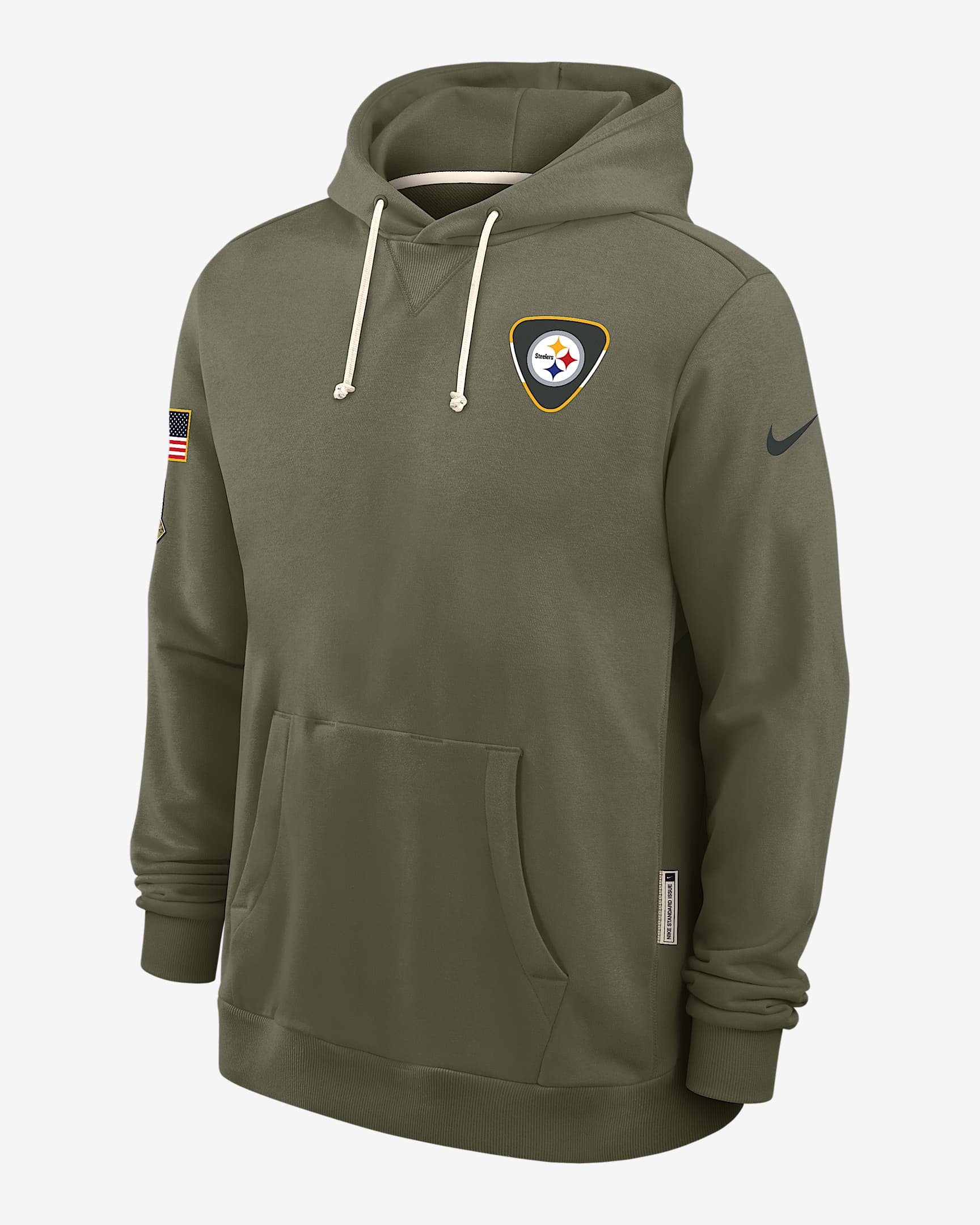 Pittsburgh Steelers Salute to Service Sideline Dominant Force Men's Nike Dri-FIT NFL Pullover Hoodie - Olive