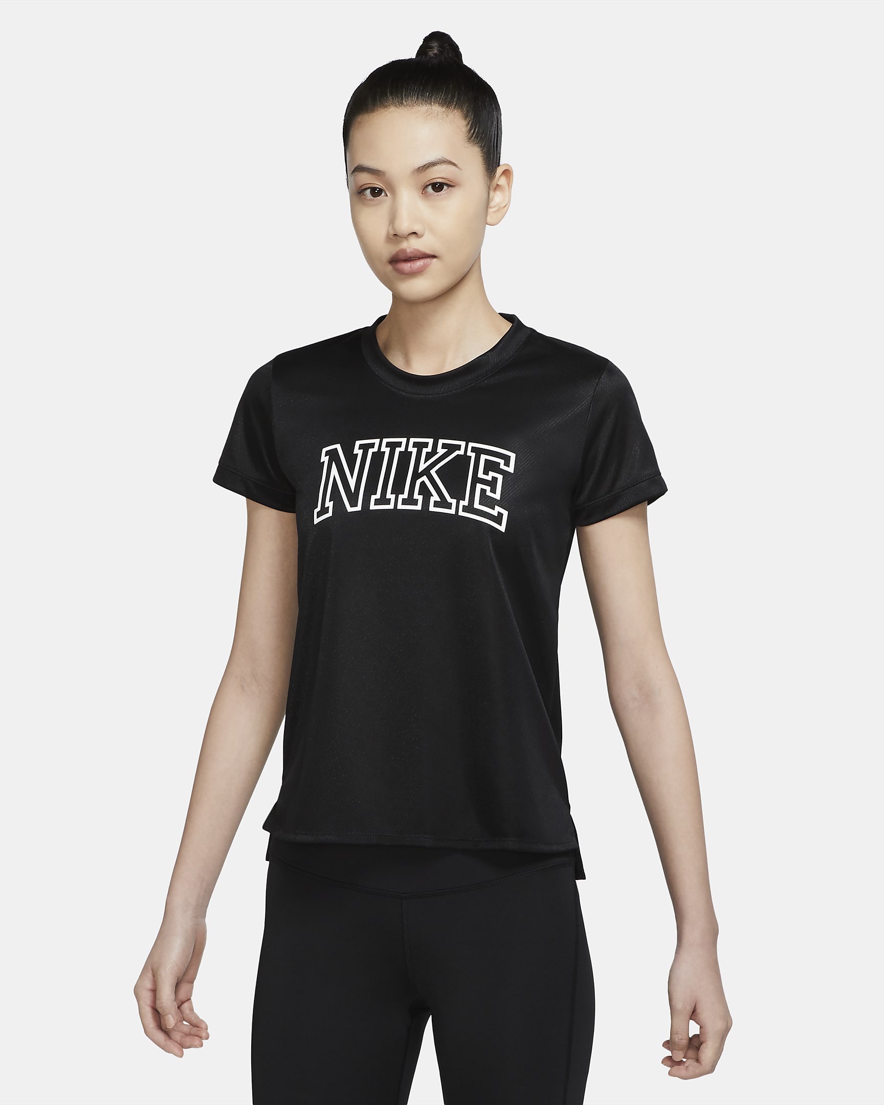 Nike Dri-FIT Swoosh Women's Short-Sleeve Running Top - Black/Black/White