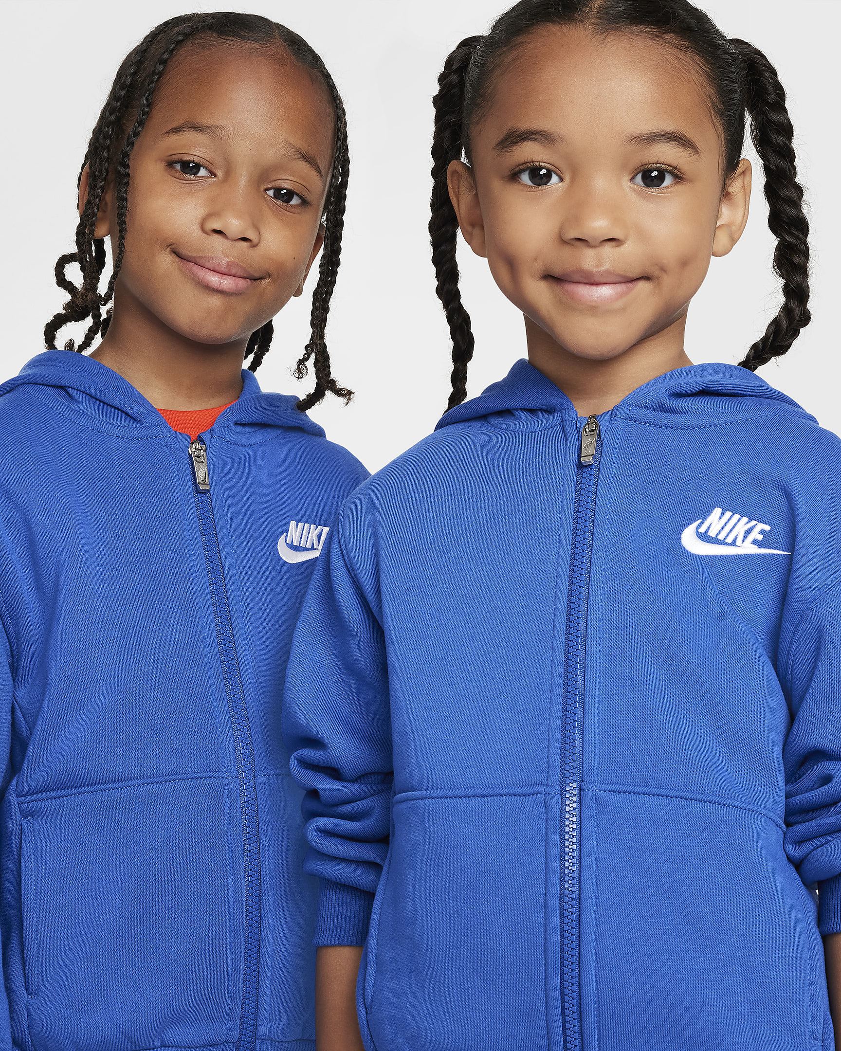 Conjunto de dos piezas de sudadera con gorro para niños talla pequeña Nike Full-Zip Club Set - Royal juego