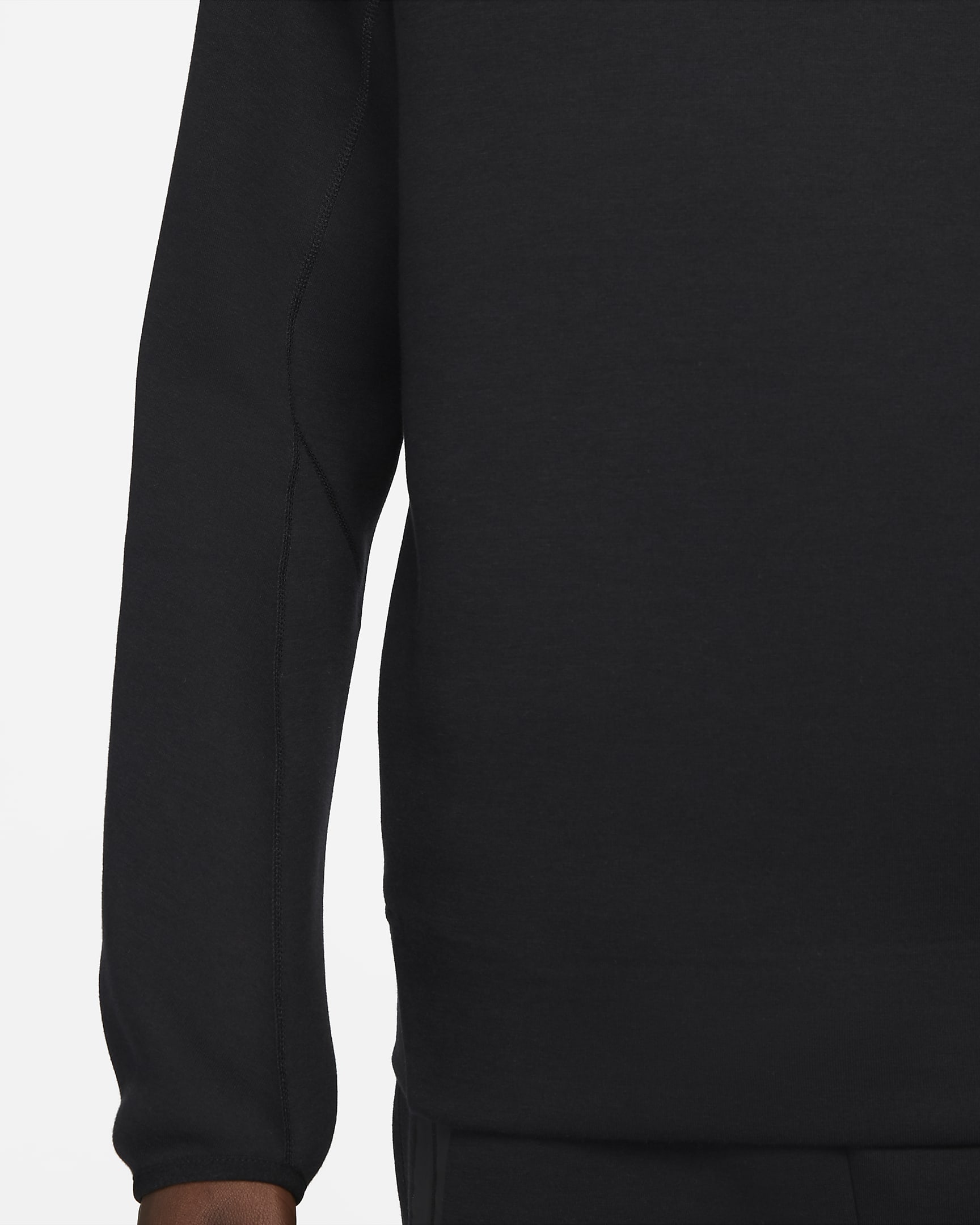 Tröja med rund hals Nike Sportswear Tech Fleece för män - Svart/Svart