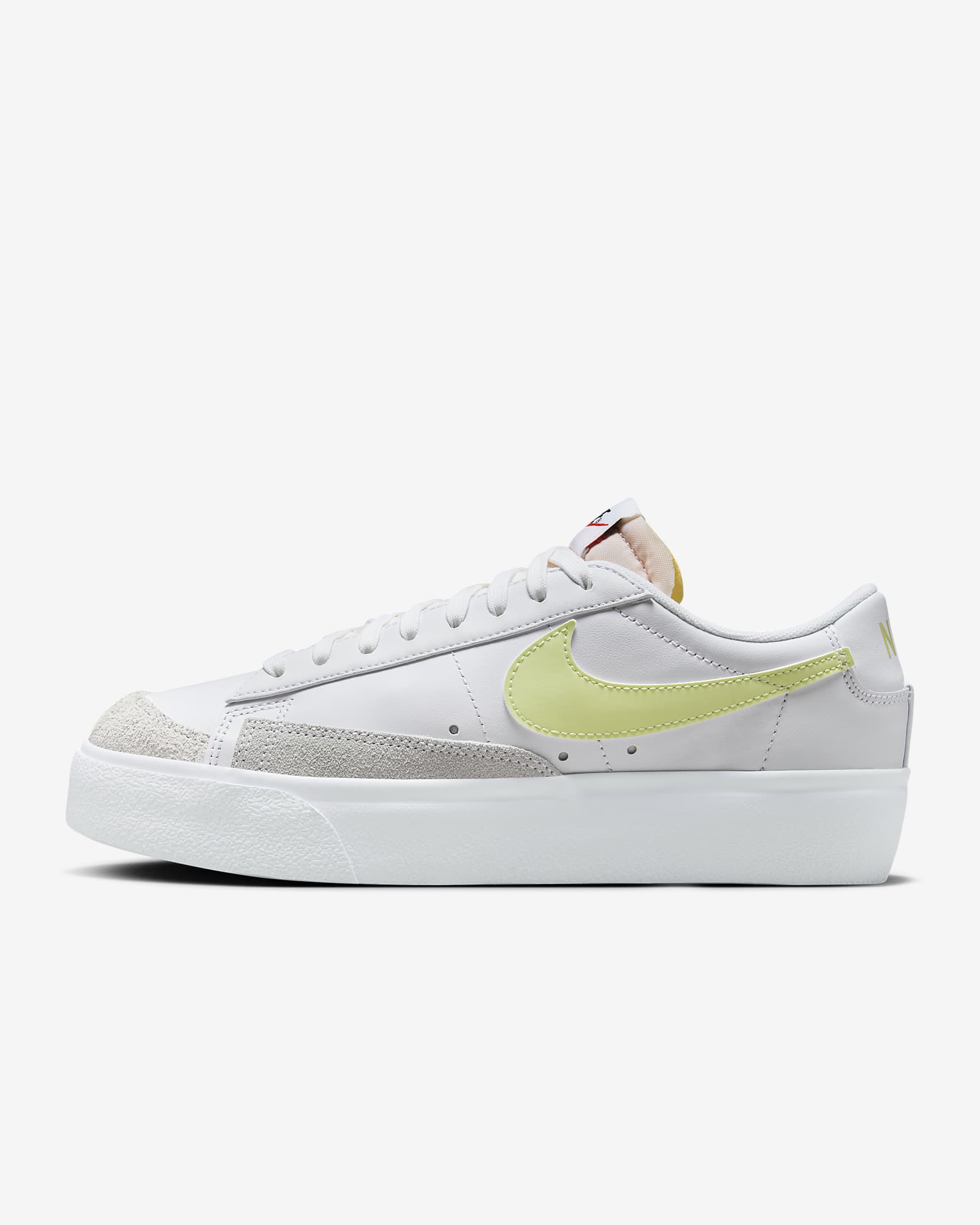 Nike Blazer Low Platform Women's Shoes - White/Team Orange/Black/Life Lime