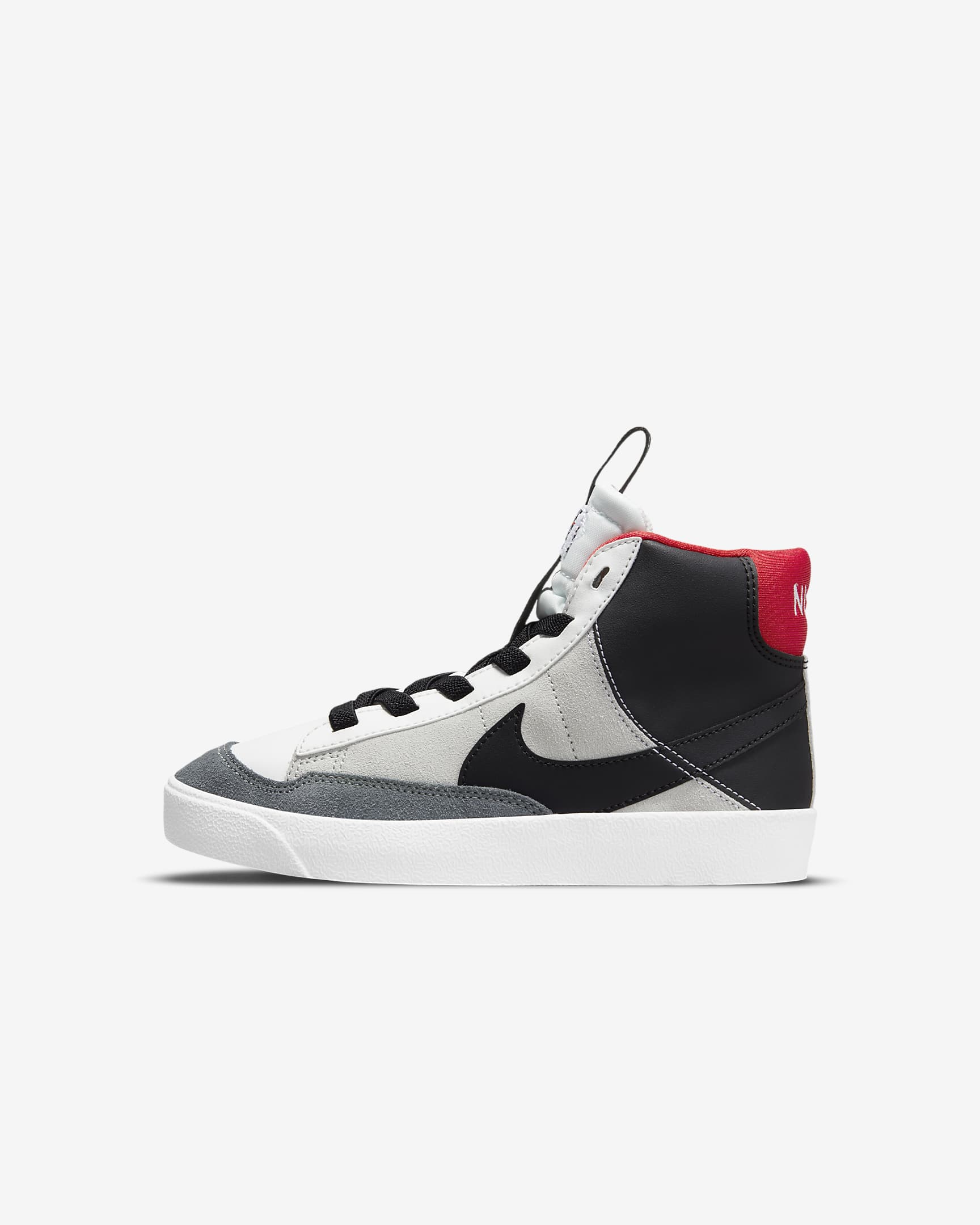 Tenis para niños de preescolar Nike Blazer Mid '77 SE Dance - Blanco cumbre/Rojo universitario/Gris humo claro/Negro