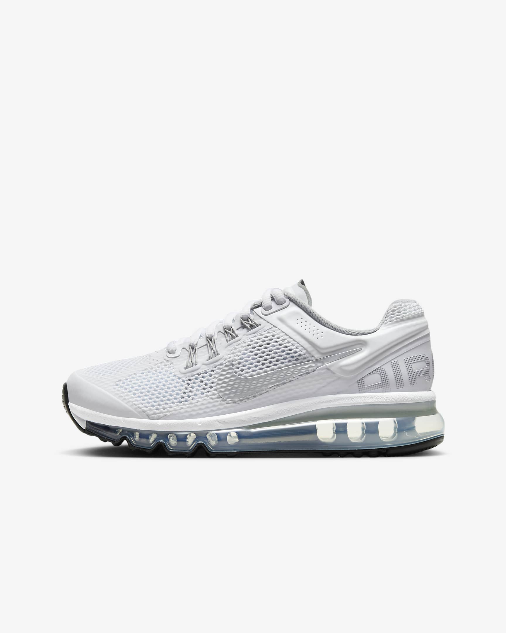 Nike Air Max 2013 Big Kids' Shoes - White/Metallic Silver