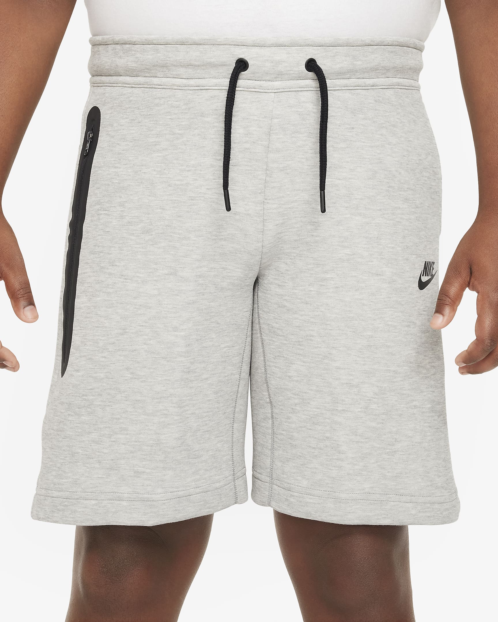 Nike Sportswear Tech Fleece Older Kids' (Boys') Shorts (Extended Size) - Dark Grey Heather/Black/Black