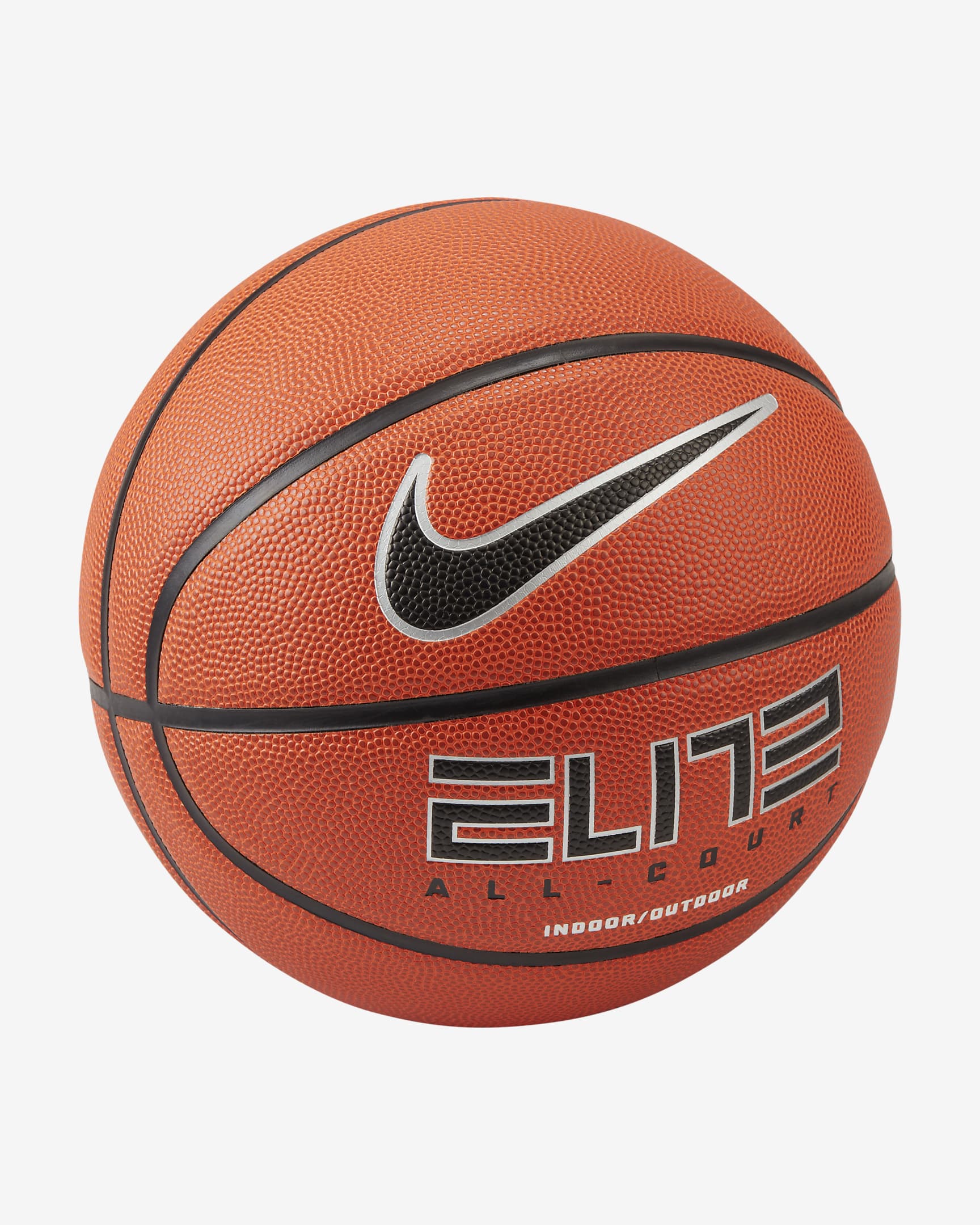 Nike Elite All-Court 8P Basketball - Amber/Black/Metal Silver