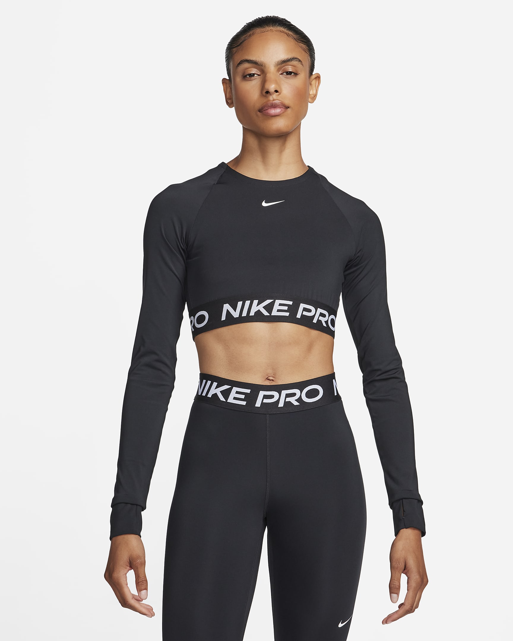 Nike Pro Women's Dri-FIT Cropped Long-Sleeve Top. Nike DK