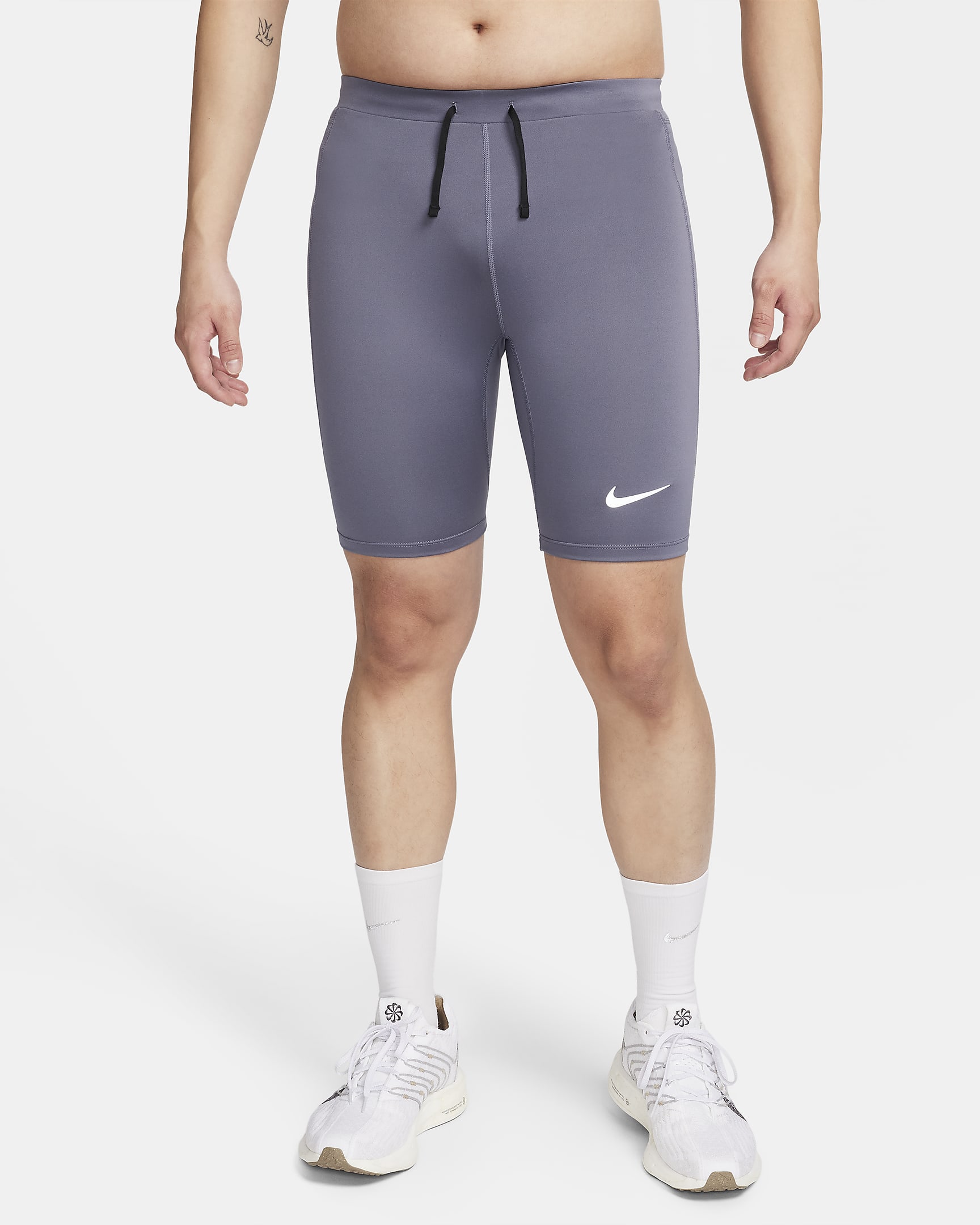 Nike Fast Men's Dri-FIT Brief-Lined Running 1/2-Length Tights - Light Carbon