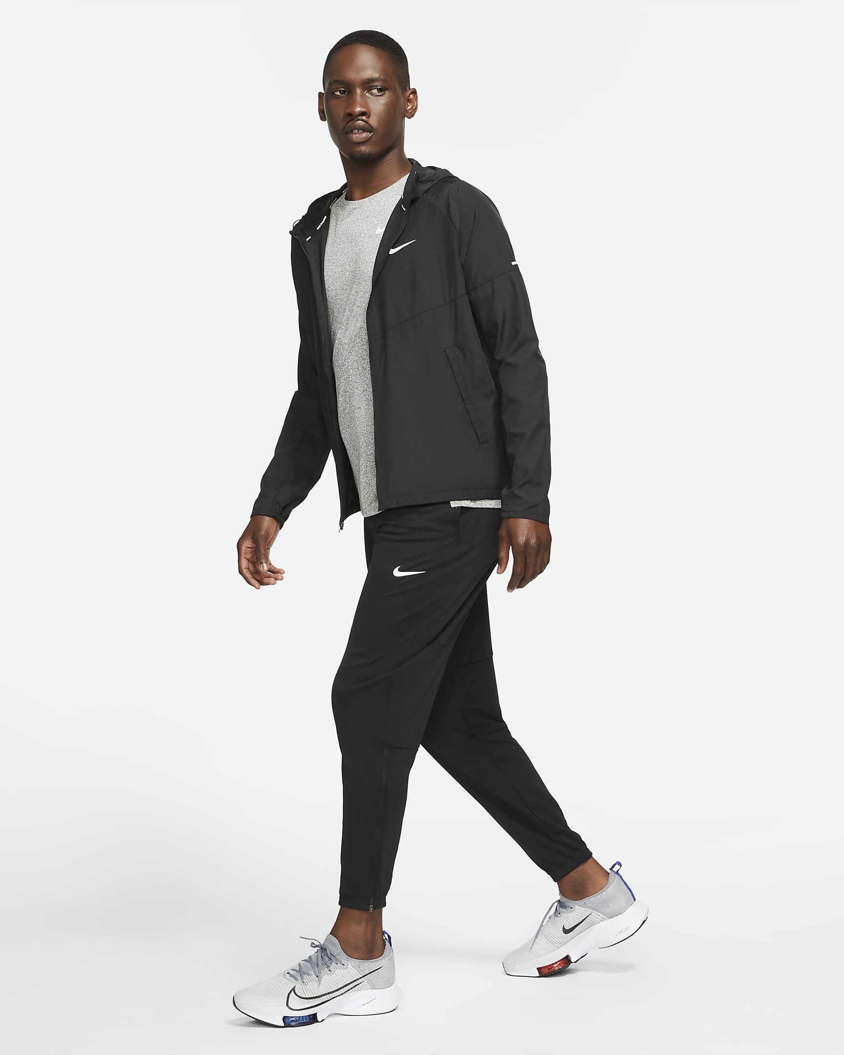 Chamarra de correr Repel para hombre Nike Miler - Negro/Negro