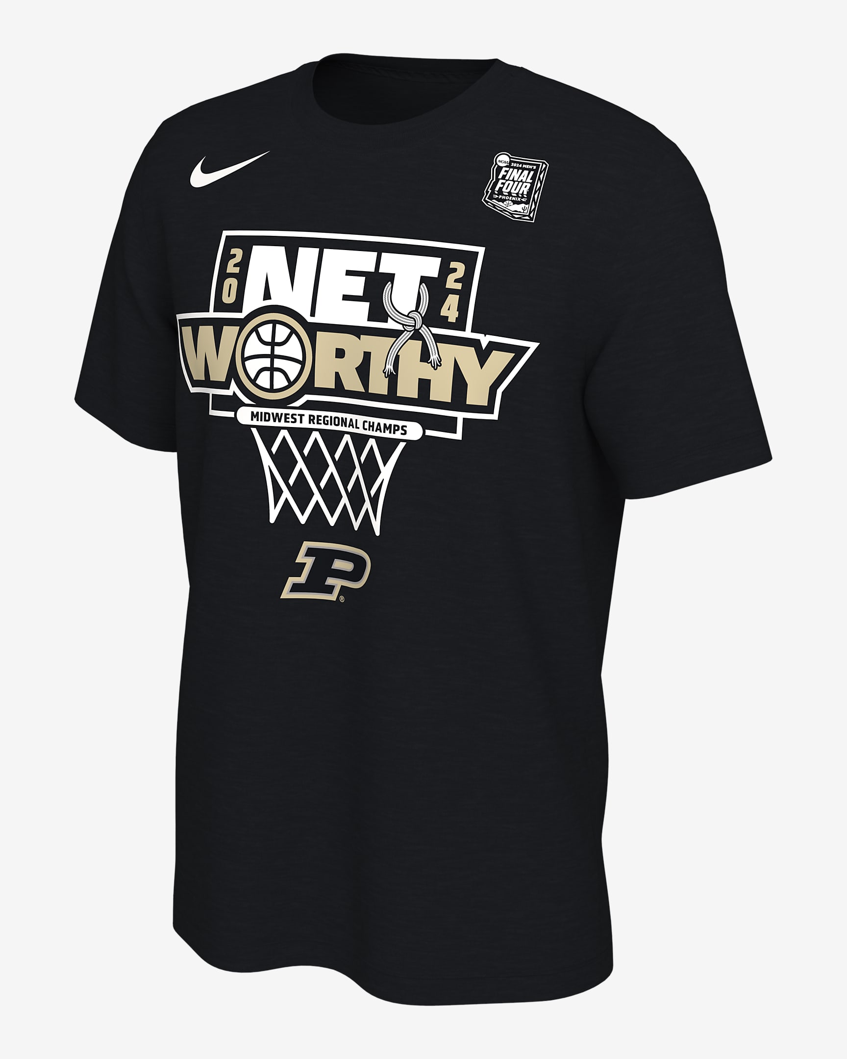 Purdue 2024 Men's Regional Champ Men's Nike College Basketball T-Shirt - Black