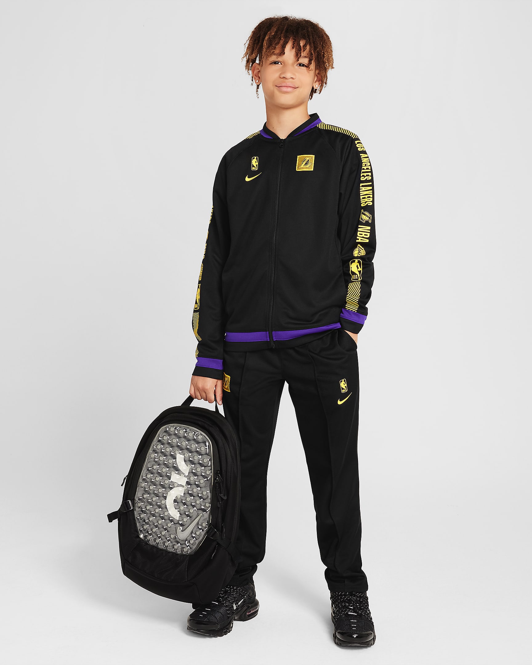 Los Angeles Lakers Starting 5 Older Kids' Nike Dri-FIT NBA Tracksuit - Black