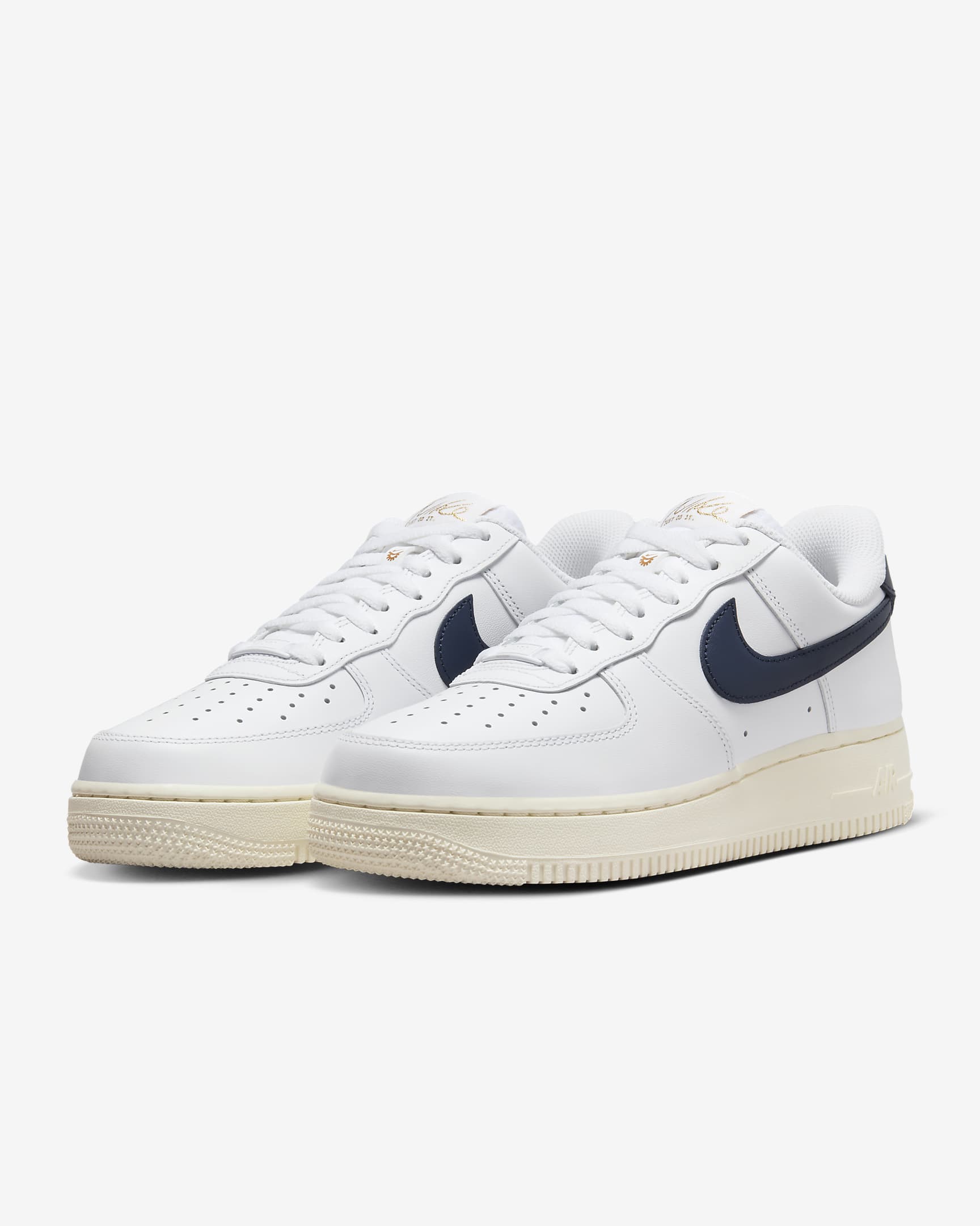 Nike Air Force 1 '07 FlyEase Women's Shoes - White/Pale Ivory/Metallic Gold/Obsidian