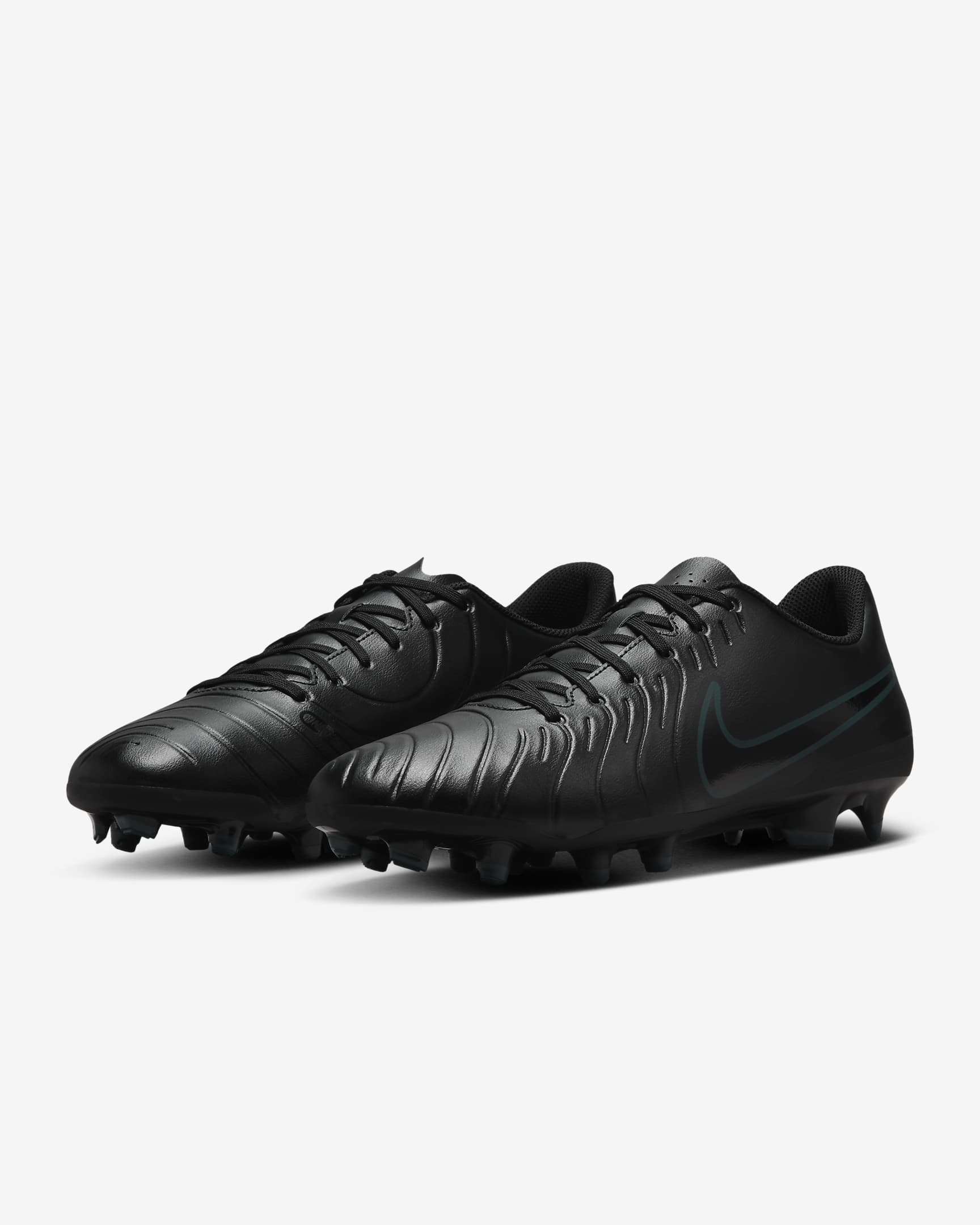 Nike Tiempo Legend 10 Club Low-Top-Fußballschuh für verschiedene Böden - Schwarz/Deep Jungle/Schwarz