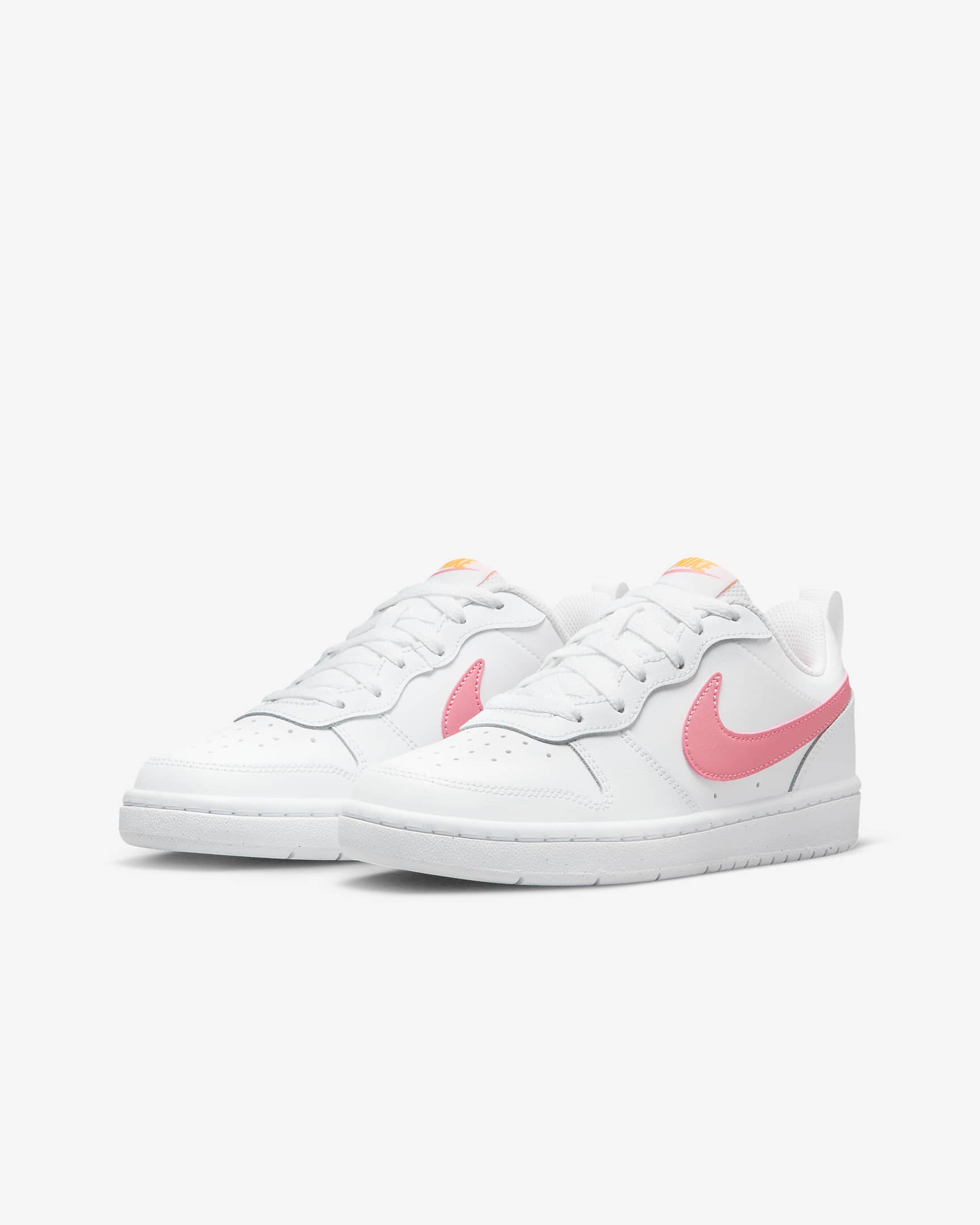 Nike Court Borough Low 2 Older Kids' Shoes - White/Laser Orange/Coral Chalk