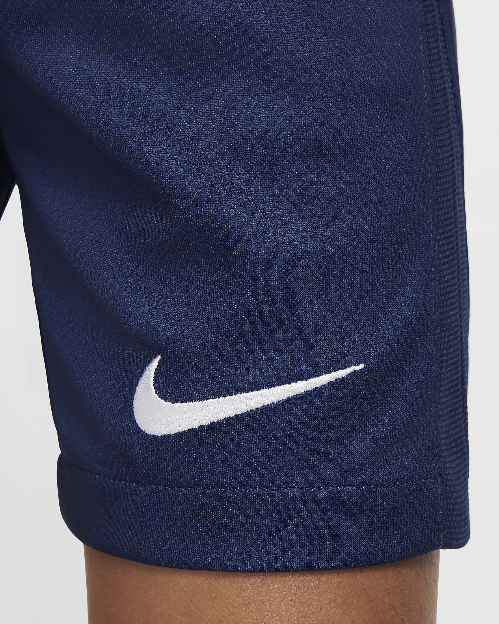 Paris Saint-Germain 2024/25 Stadium Home Nike Replika-Fußballshorts mit Dri-FIT-Technologie (ältere Kinder) - Midnight Navy/Weiß