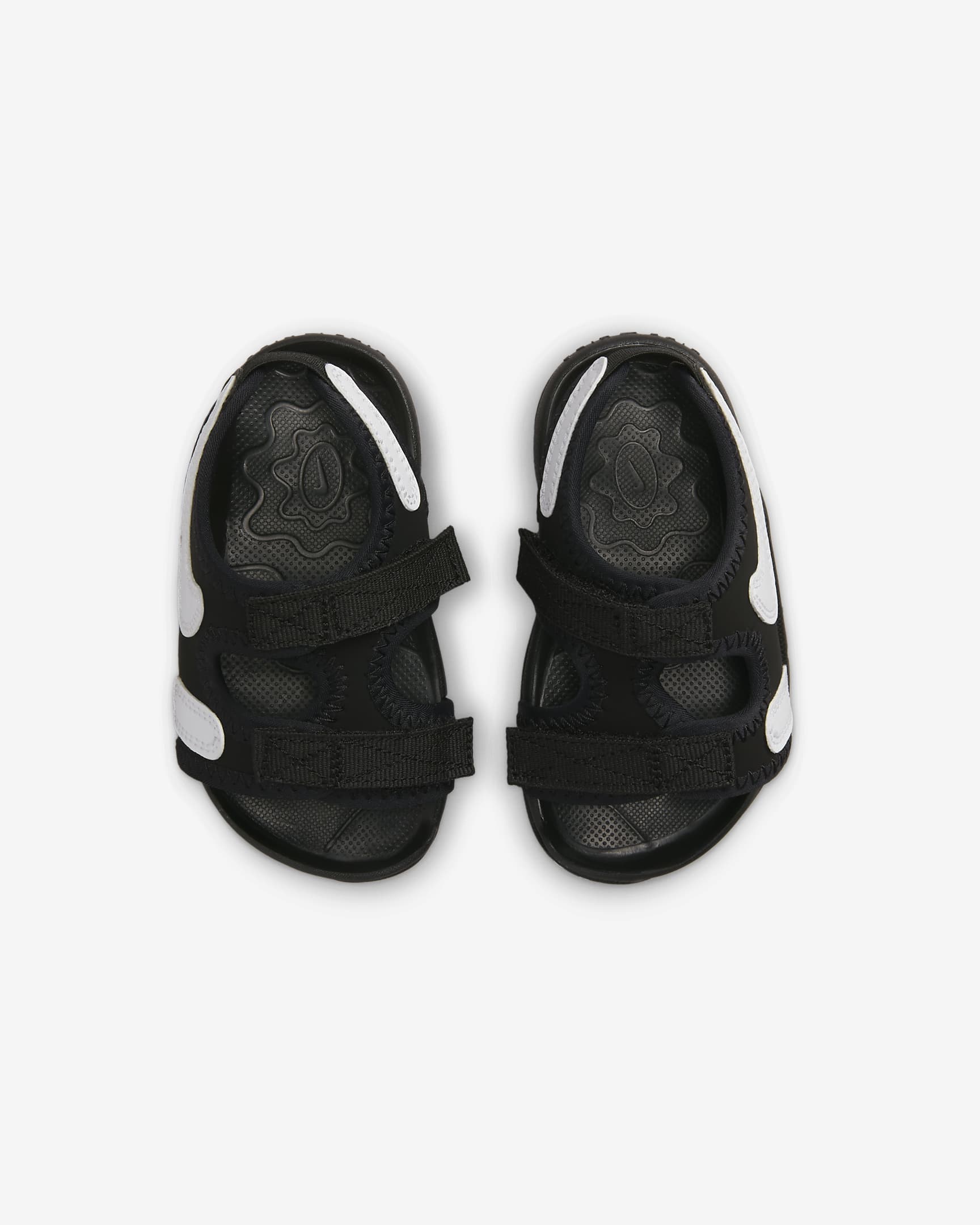 Nike Sunray Adjust 6 Slides für Babys und Kleinkinder - Schwarz/Weiß