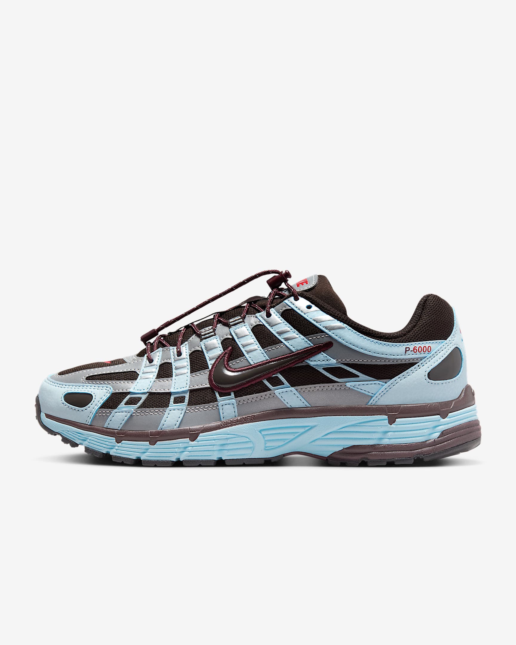 Nike P-6000 Sabatilles - Dona - Glacier Blue/Velvet Brown/Platejat metal·litzat/Burgundy Crush