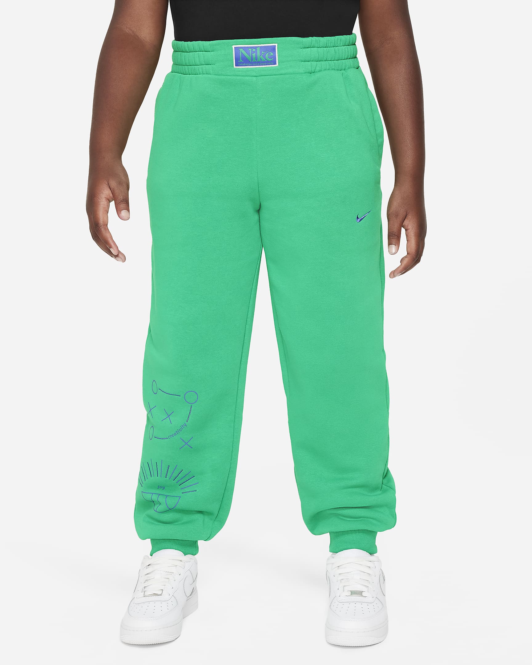 Pants de básquetbol holgados  para niños talla grande (talla amplia) Nike Culture of Basketball - Verde estadio/Azul gozo