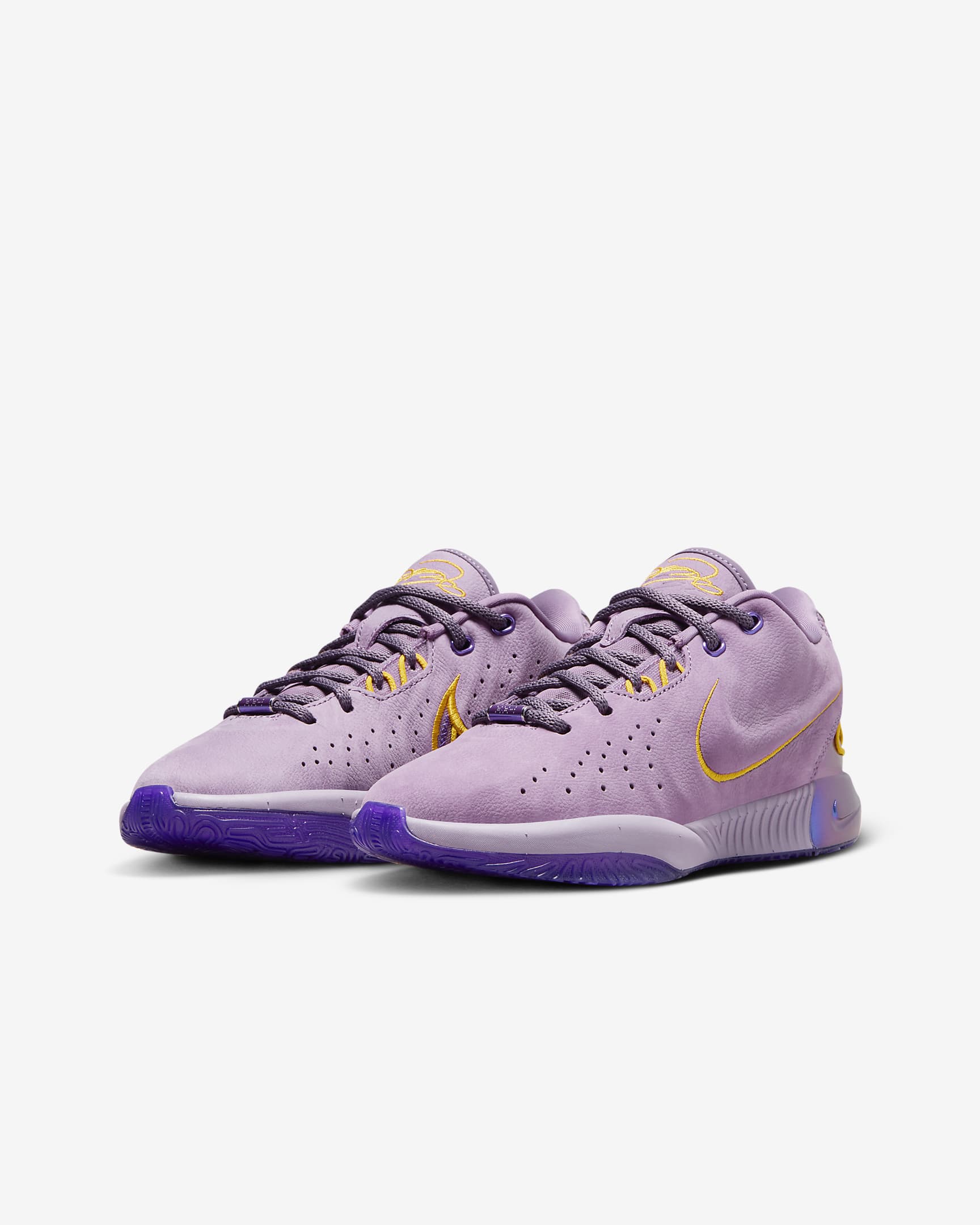 LeBron XXI 'Freshwater' basketbalschoenen voor kids - Violet Dust/Purple Cosmos/University Gold