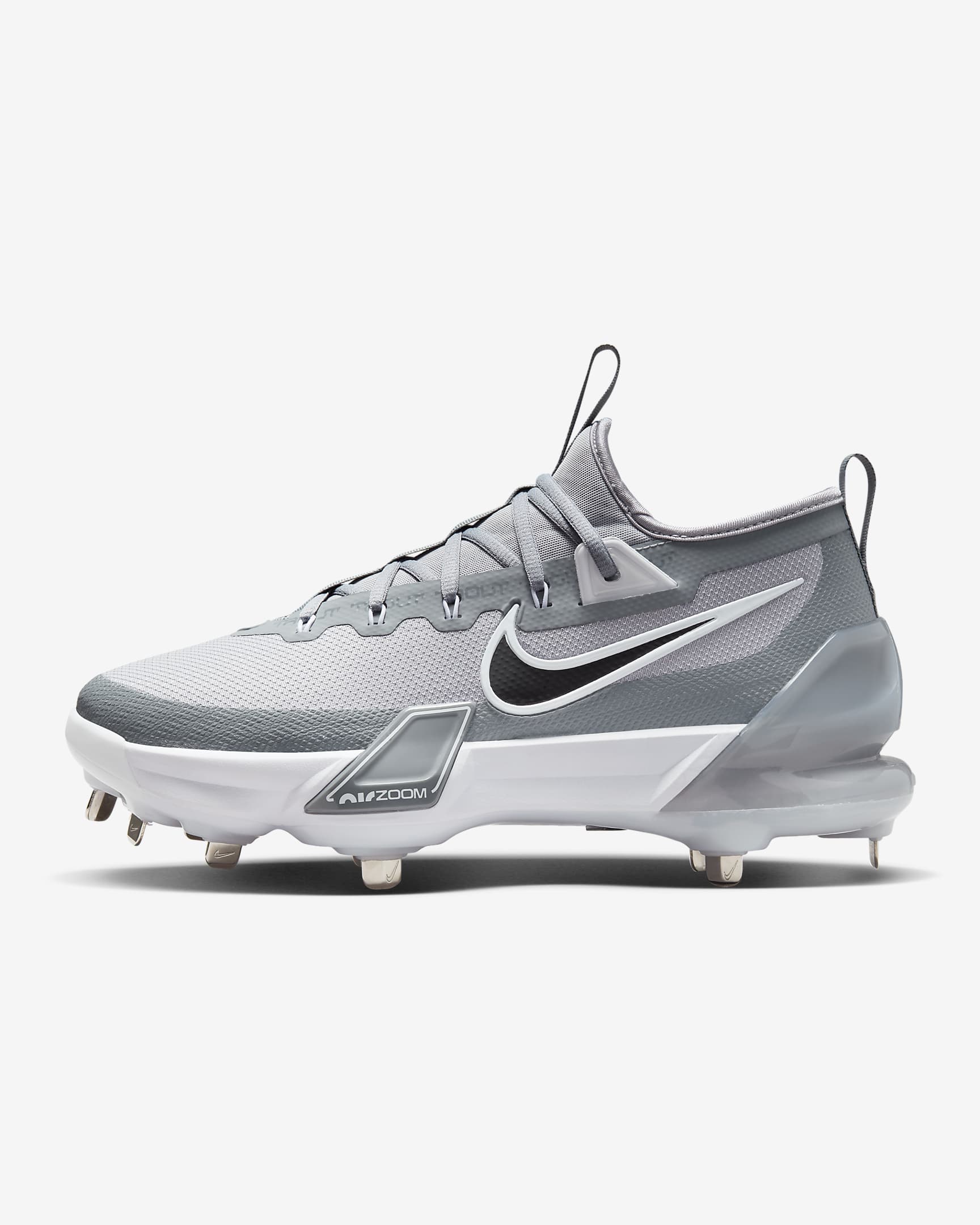 Nike Force Zoom Trout 9 Elite Baseball Cleats - Pewter/Wolf Grey/White/Black