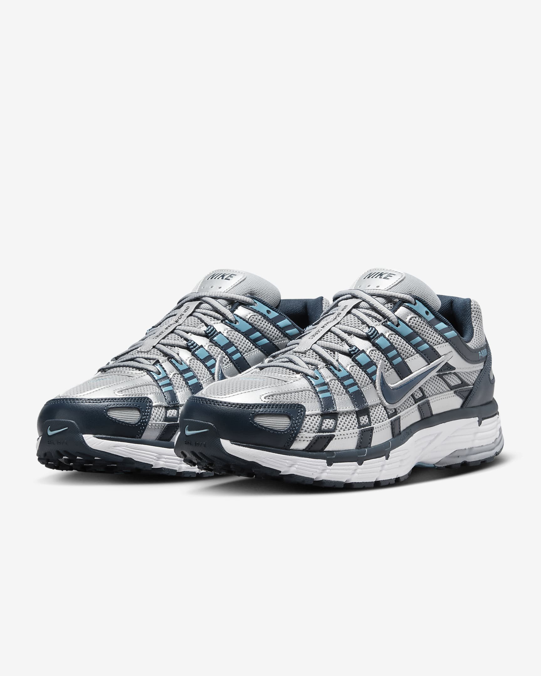 Nike P-6000 Sabatilles - Armory Navy/Flat Silver/Blanc/Platejat metal·litzat