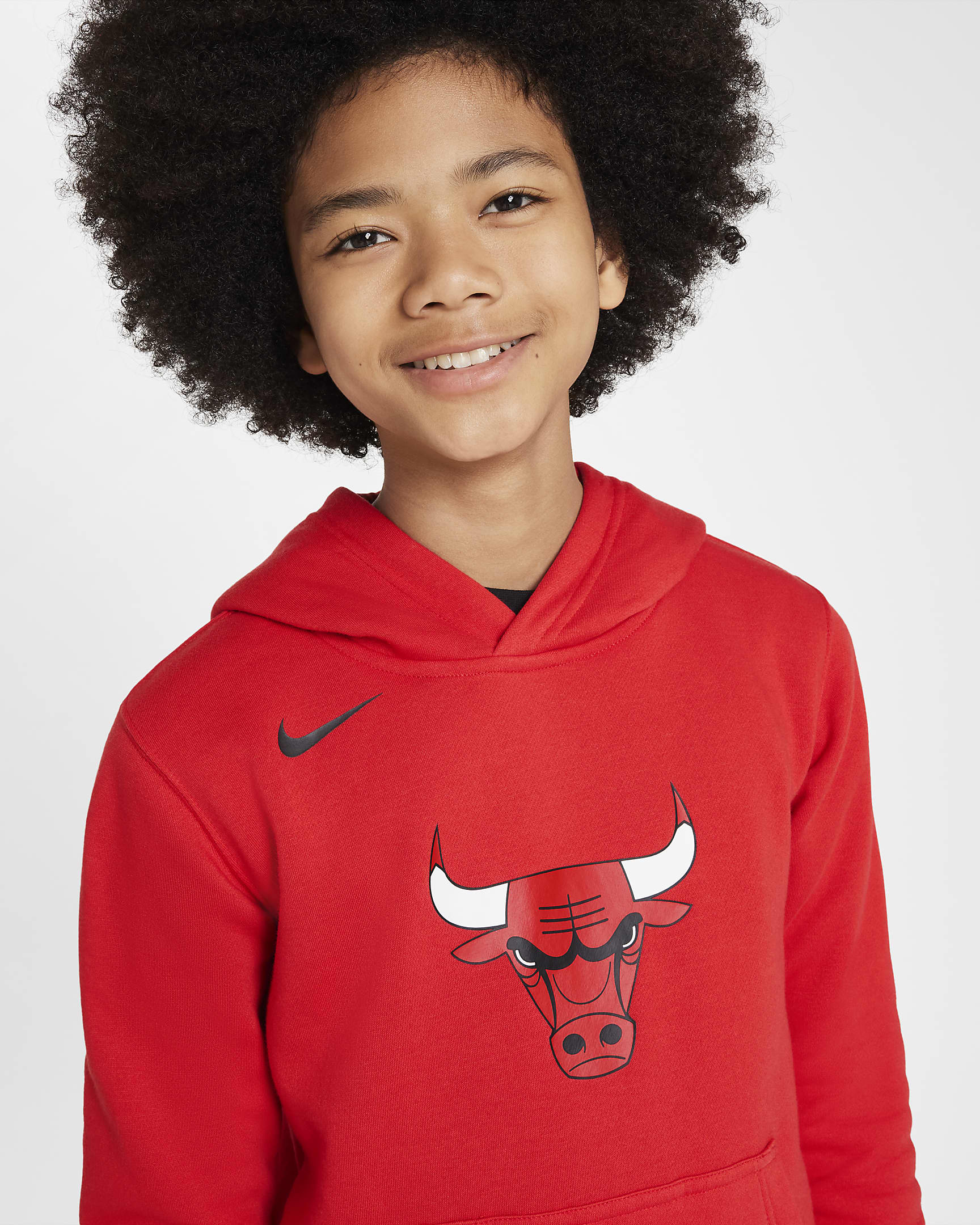 Chicago Bulls Club Older Kids' Nike NBA Fleece Pullover Hoodie. Nike SI