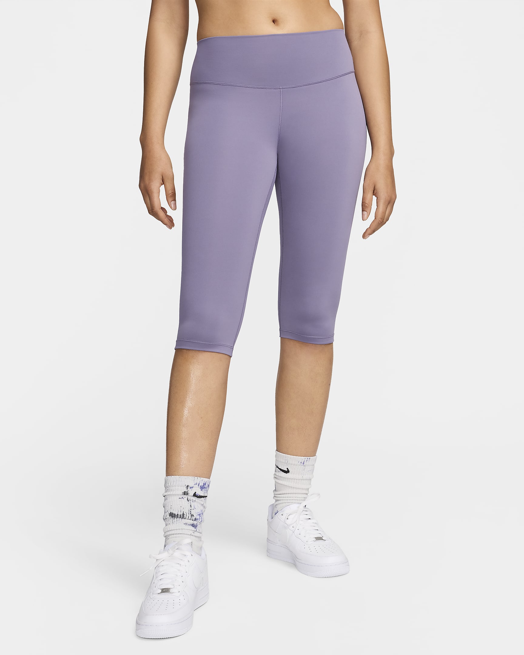 Nike One Caprilegging met hoge taille voor dames - Daybreak/Zwart