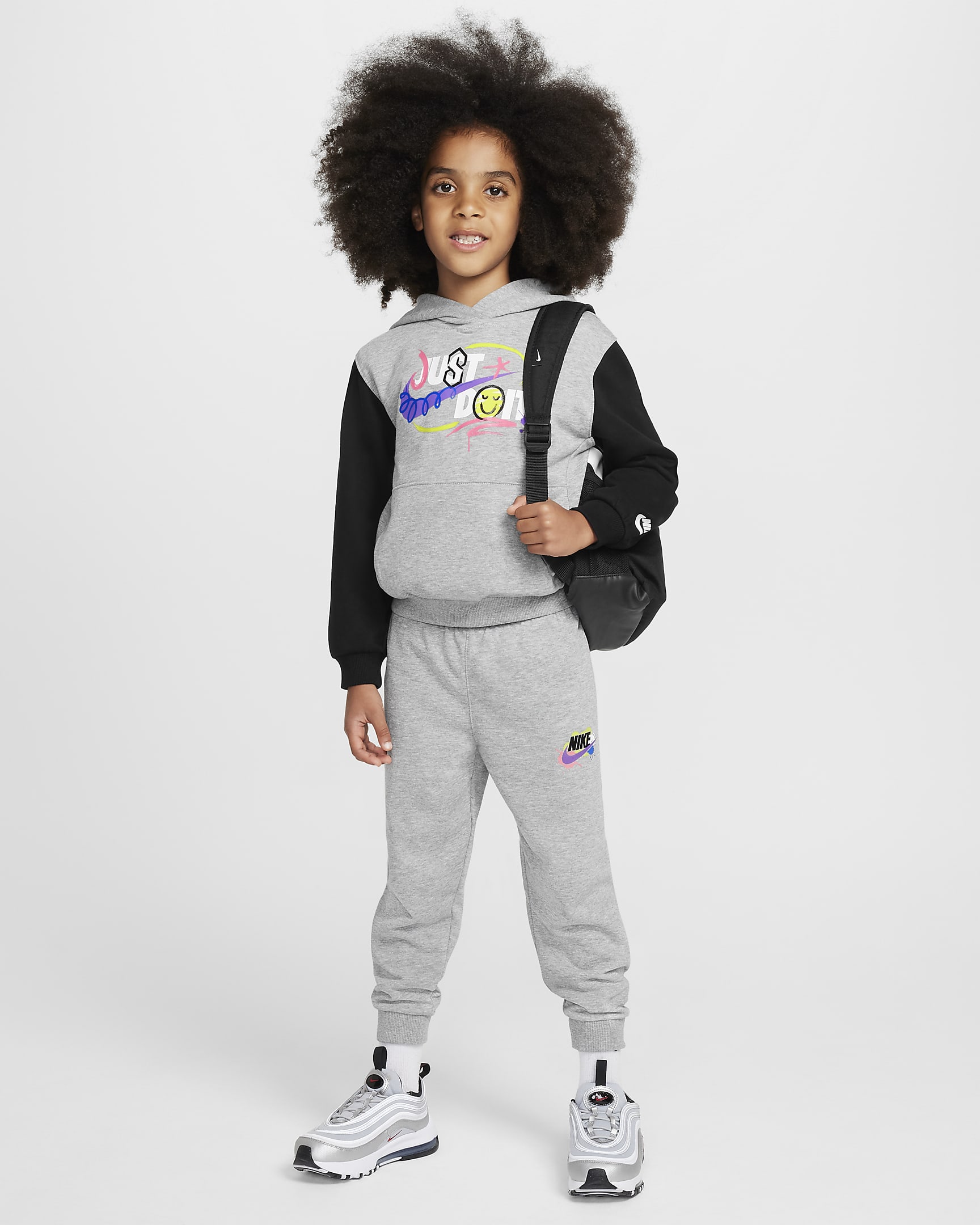 Nike Sportswear "Express Yourself" Little Kids' 2-Piece Pullover Set - Dark Grey Heather